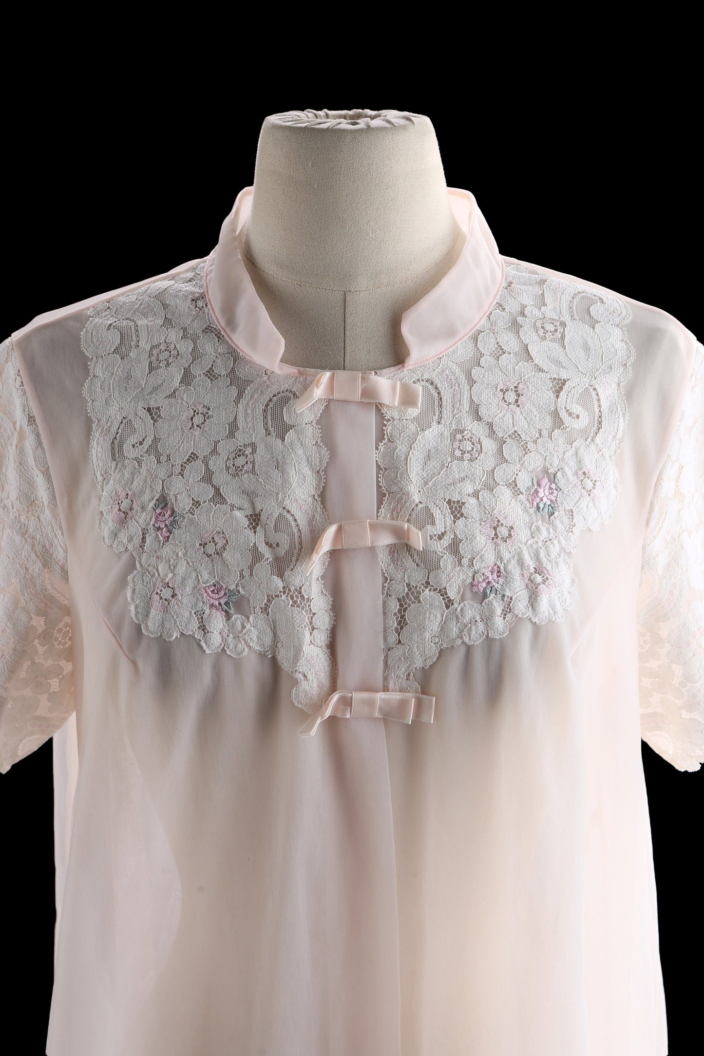Vintage Women's Pink Poly Nightgown Blouson Slip Dress