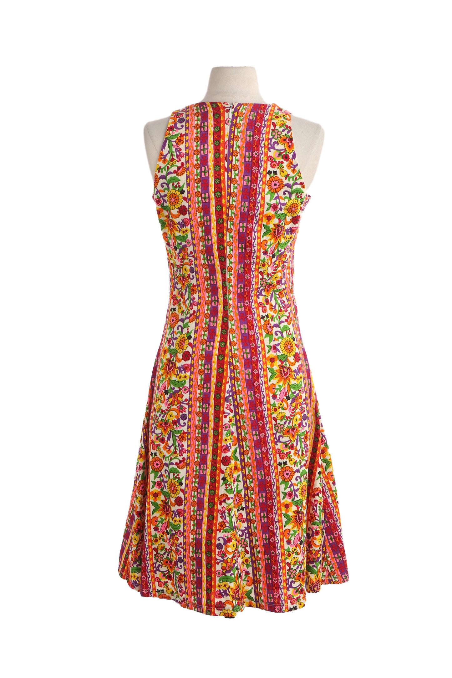 Vintage Women's Floral Print Sleeveless Summer Dress