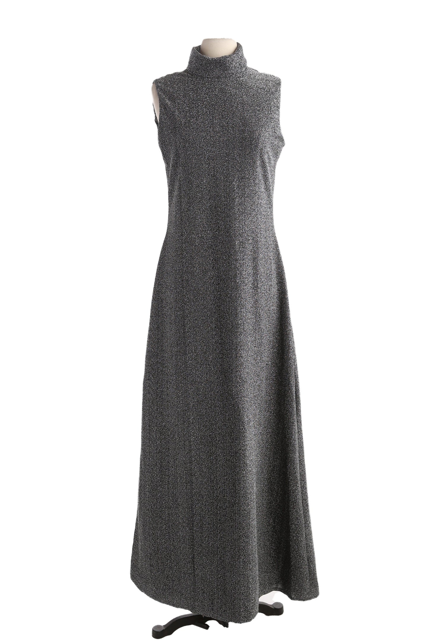 Vintage Women's Long Black Metallic Evening Dress