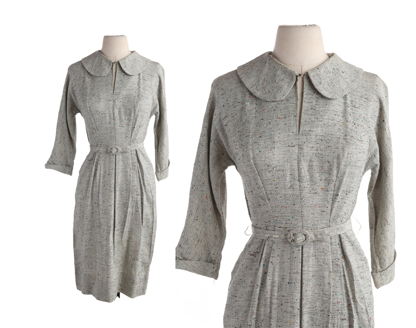 1950s Women Gray Casual Dress