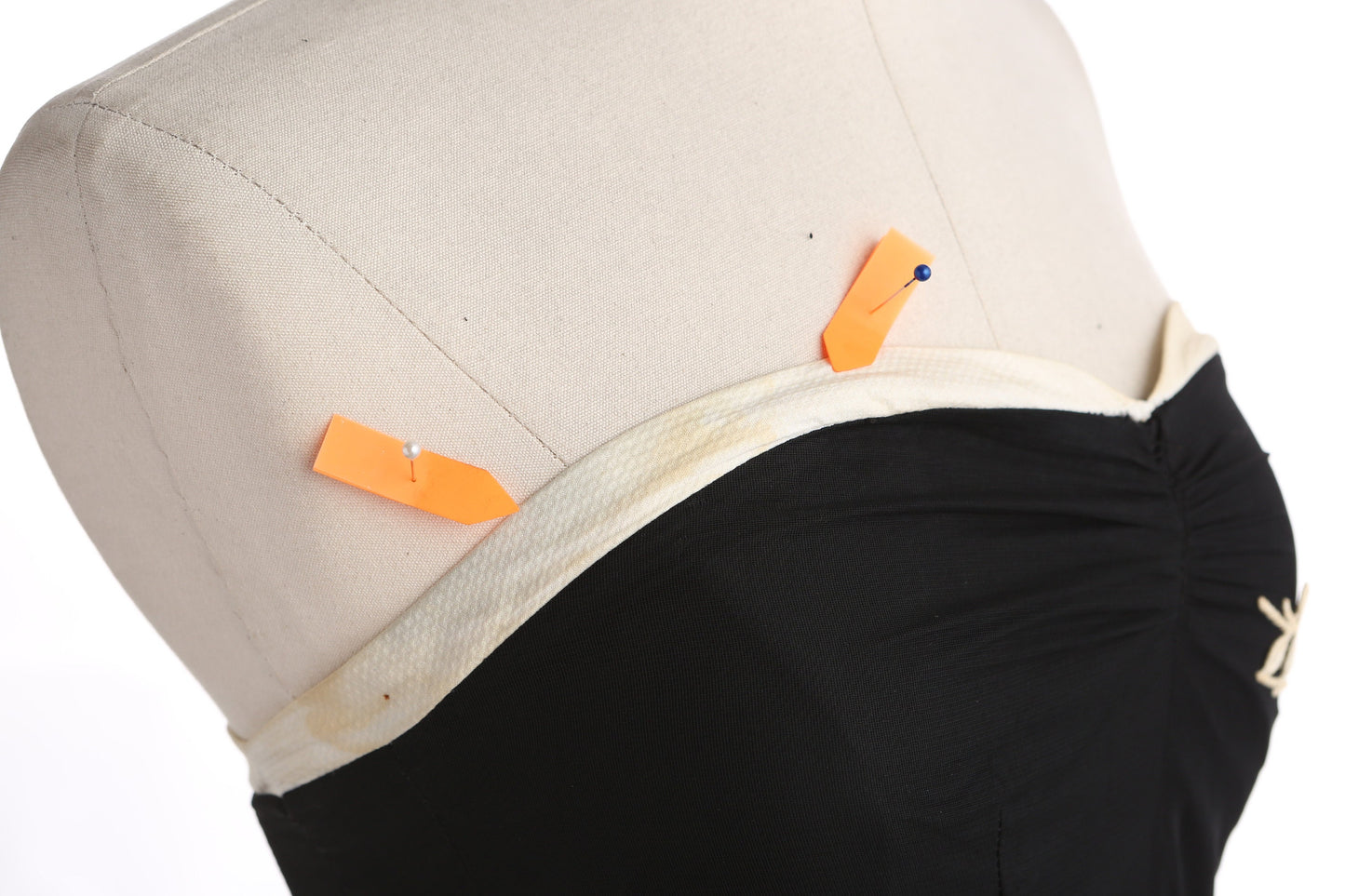 1940s Women Black Strapless Cocktail Evening Dress