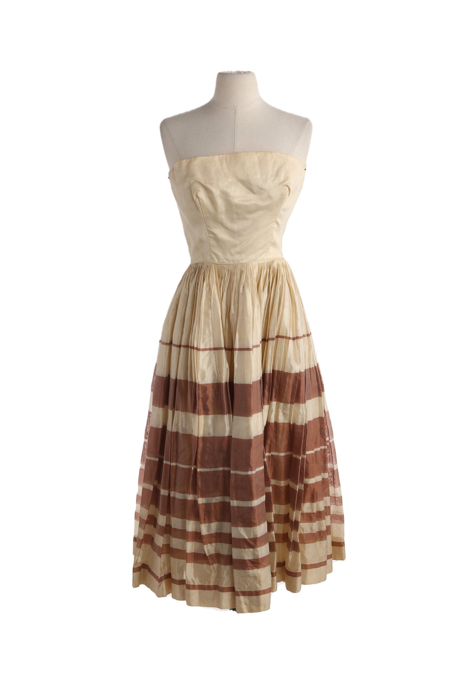 1950s Women Strapless Evening Dress