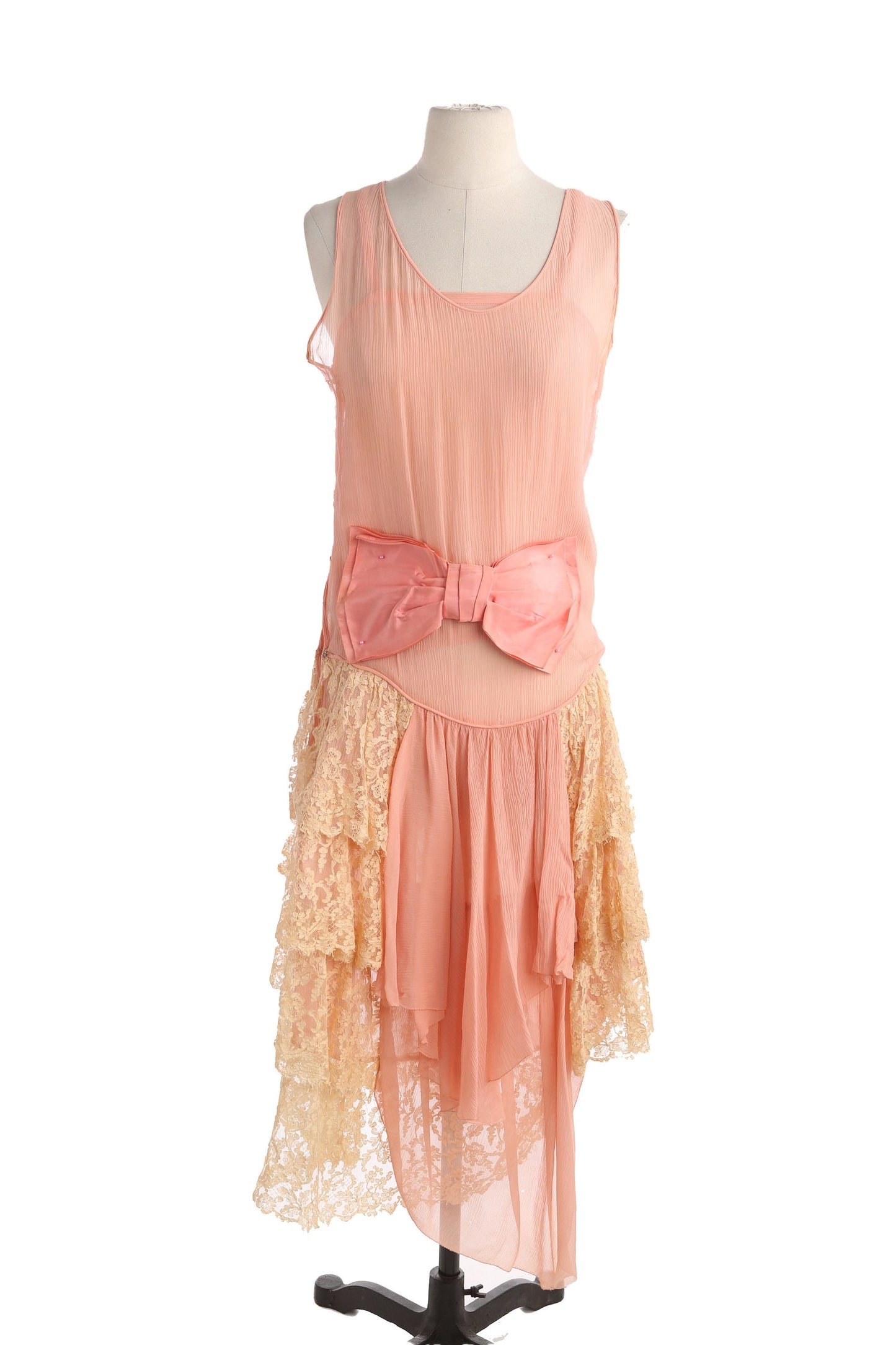 Vintage Women's Pink Silk Flapper Dress