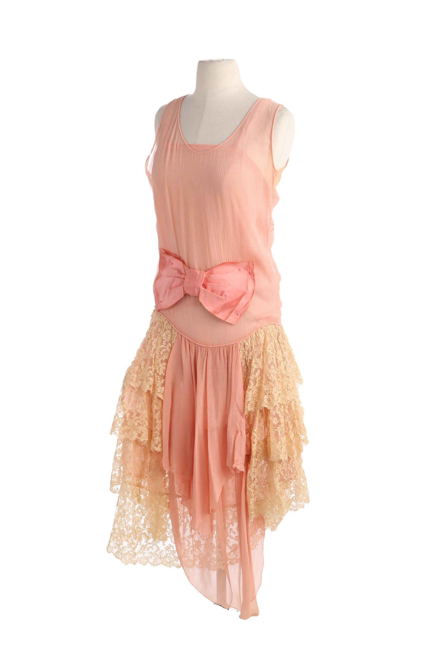 Vintage Women's Pink Silk Flapper Dress