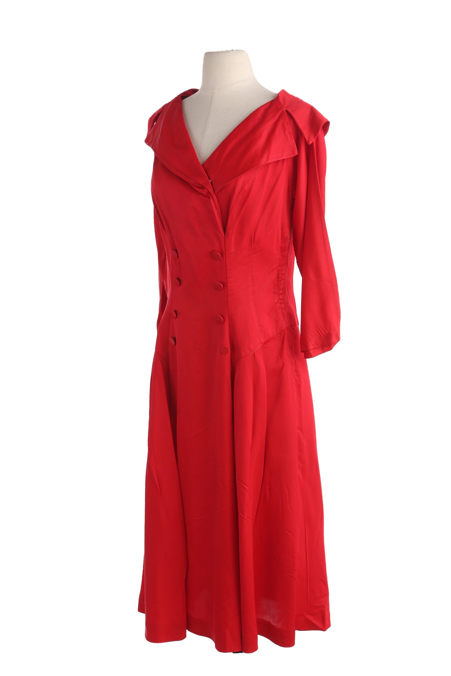 1950s Women Red Casual Evening Dress