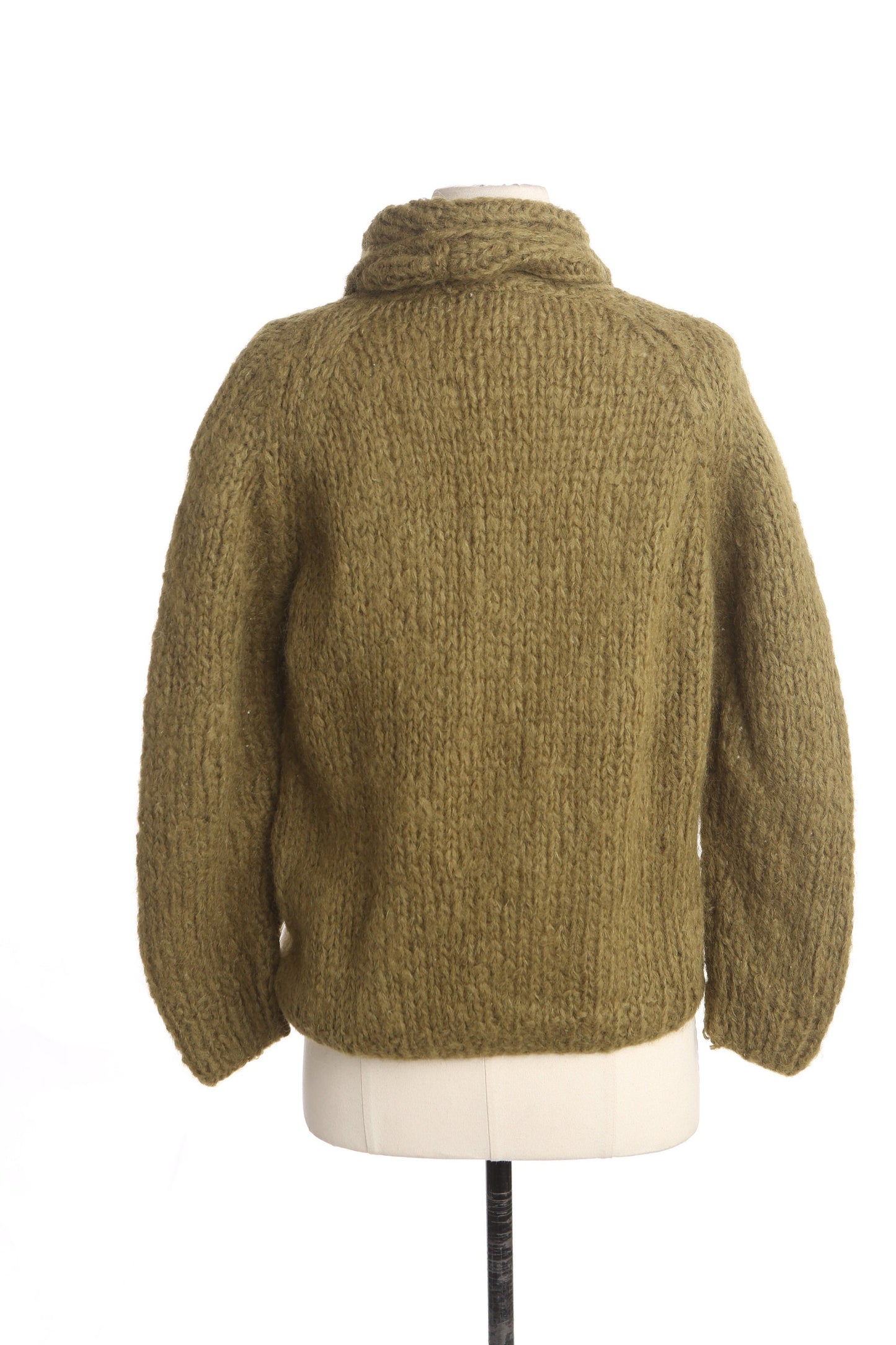 Vintage Women's Green Knitted Cardigan Sweater