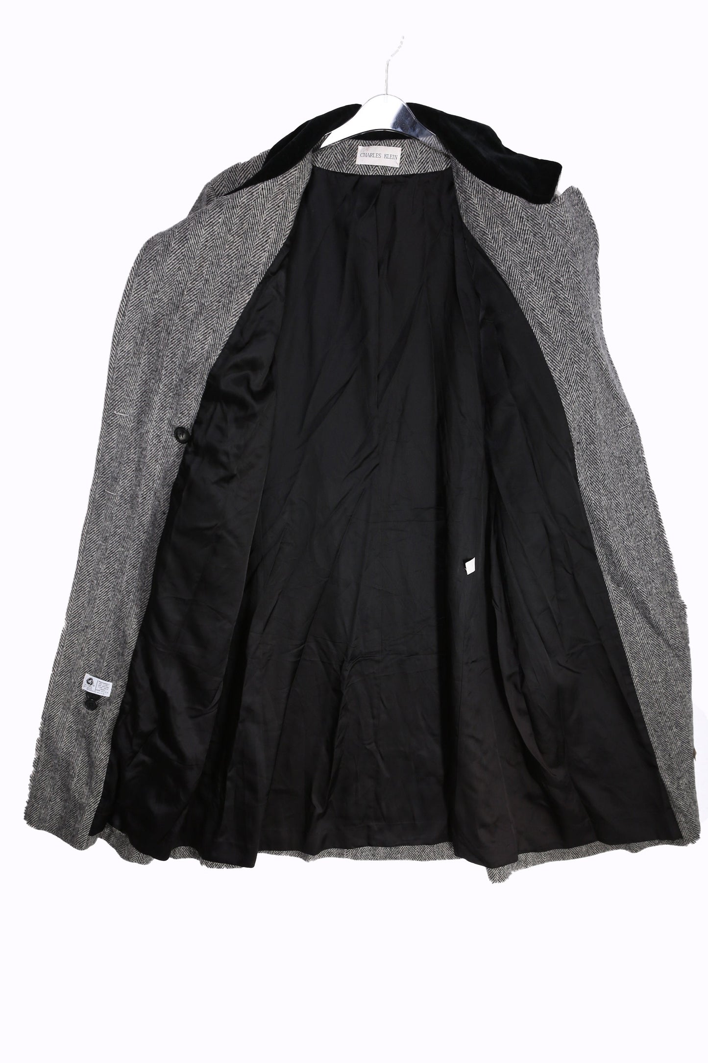 Vintage Women's Gray Winter Trench Coat by Charles Klein - Estimated Era 1990's - 2000's