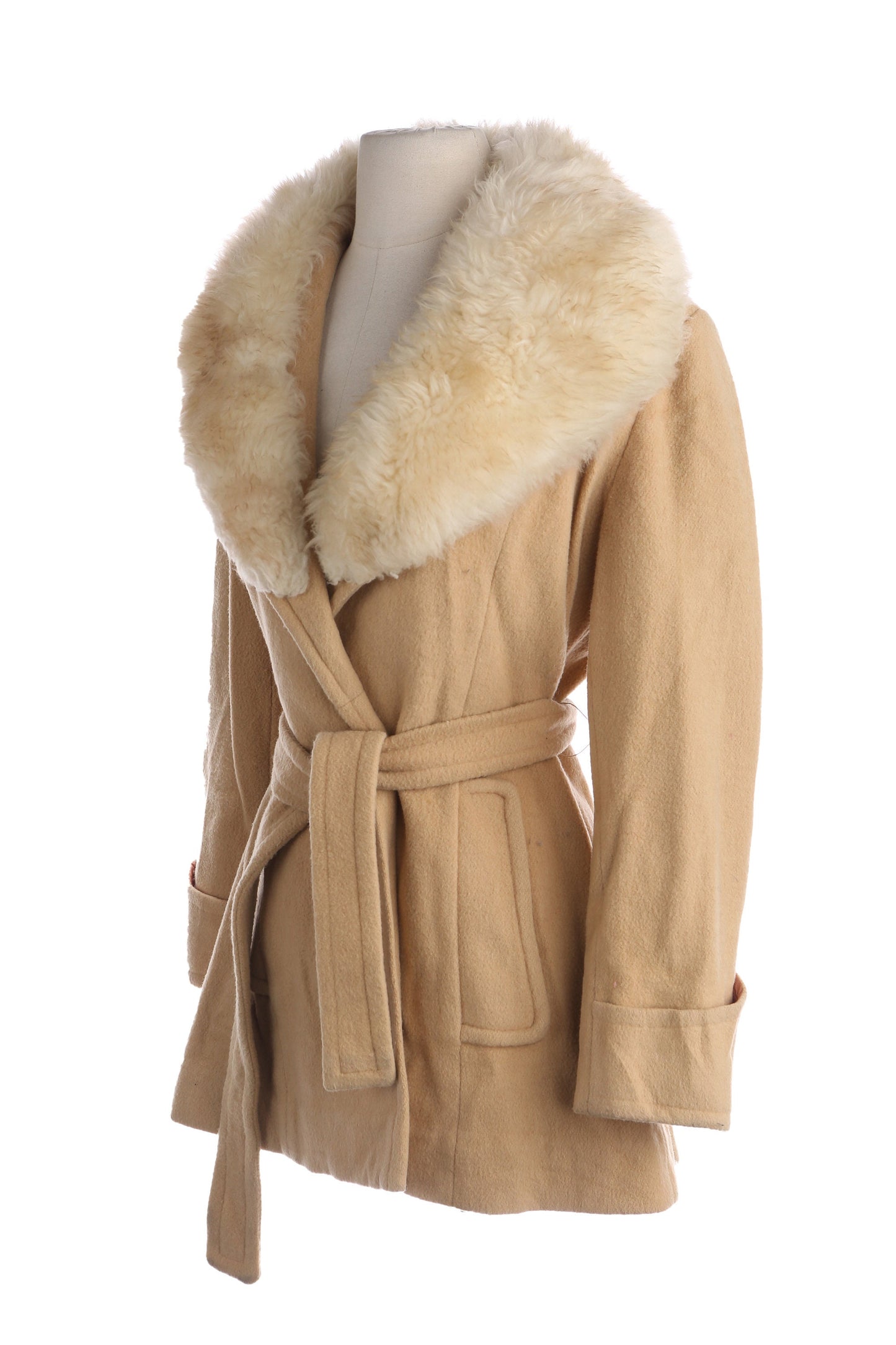 Vintage Women's Winter Jacket with Fur Collar - Estimated Era 1970's - 1980's
