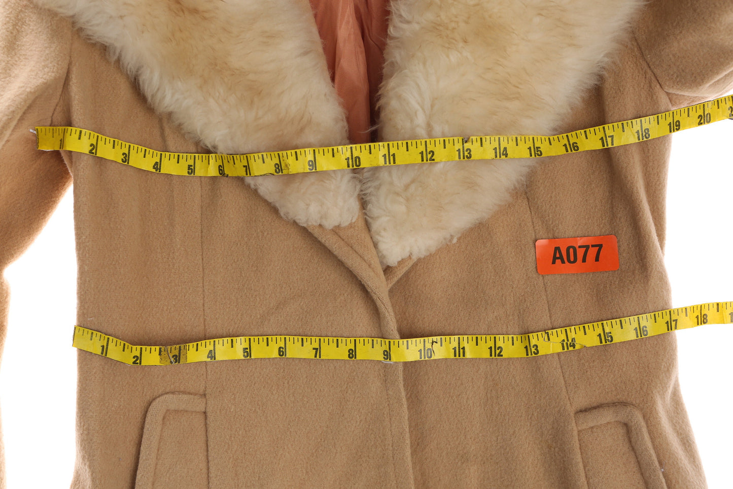 Vintage Women's Winter Jacket with Fur Collar - Estimated Era 1970's - 1980's