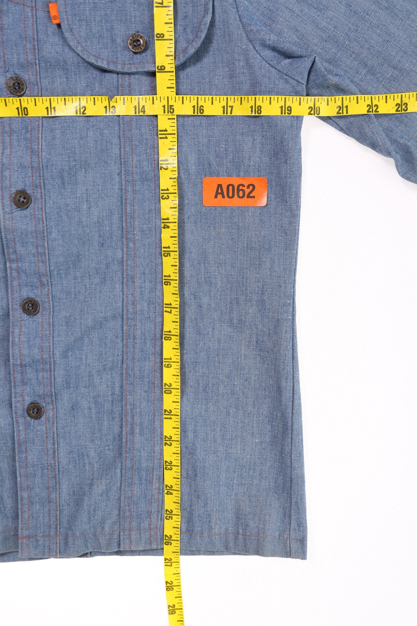 Vintage Levi's Panatela Sportswear Blue Button Up Long Sleeve Shirt - Orange Tab - Estimated Era 70s - 80s