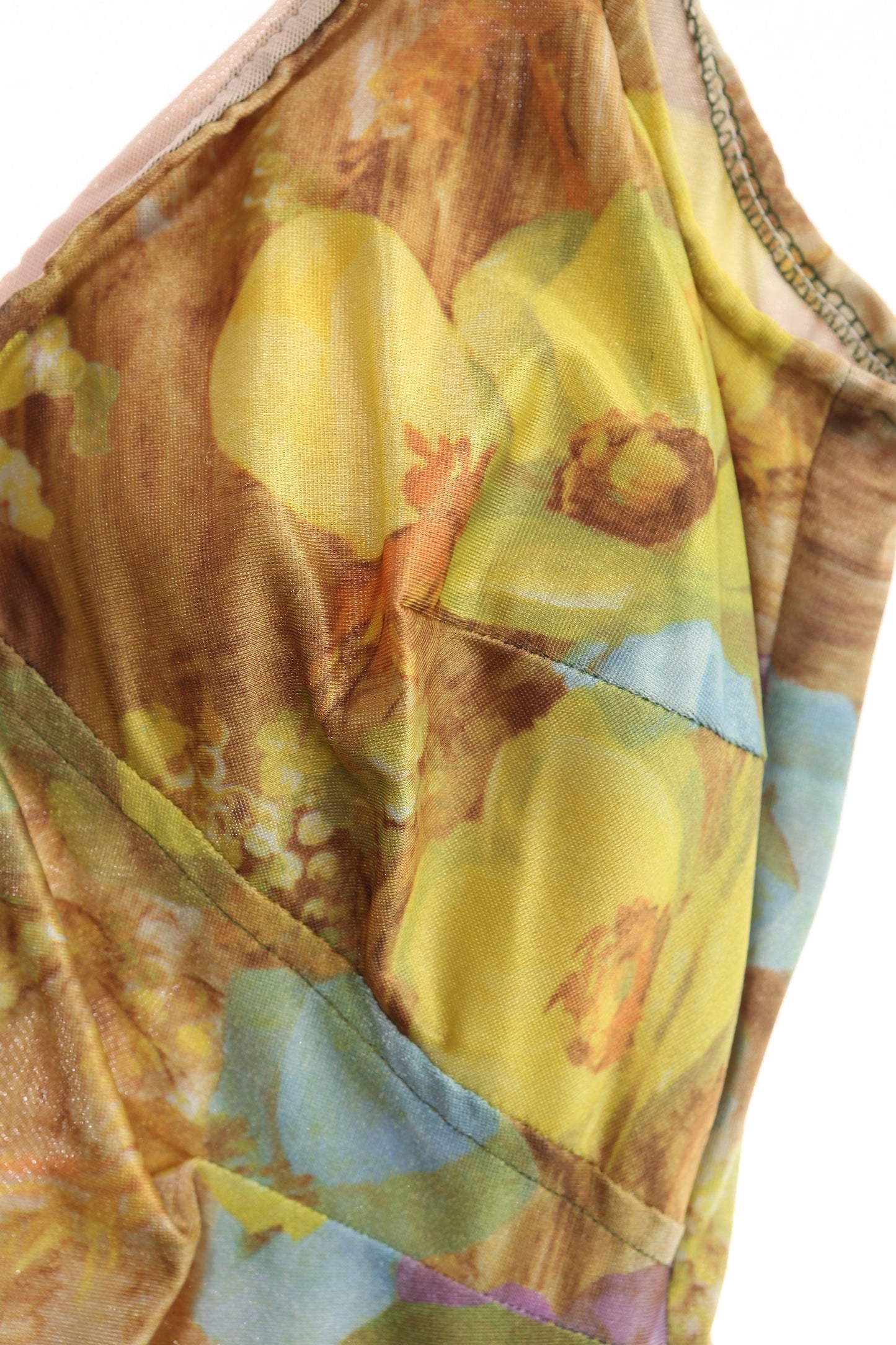 Vintage Women's Floral Print Yellow Swimsuit by Catalina