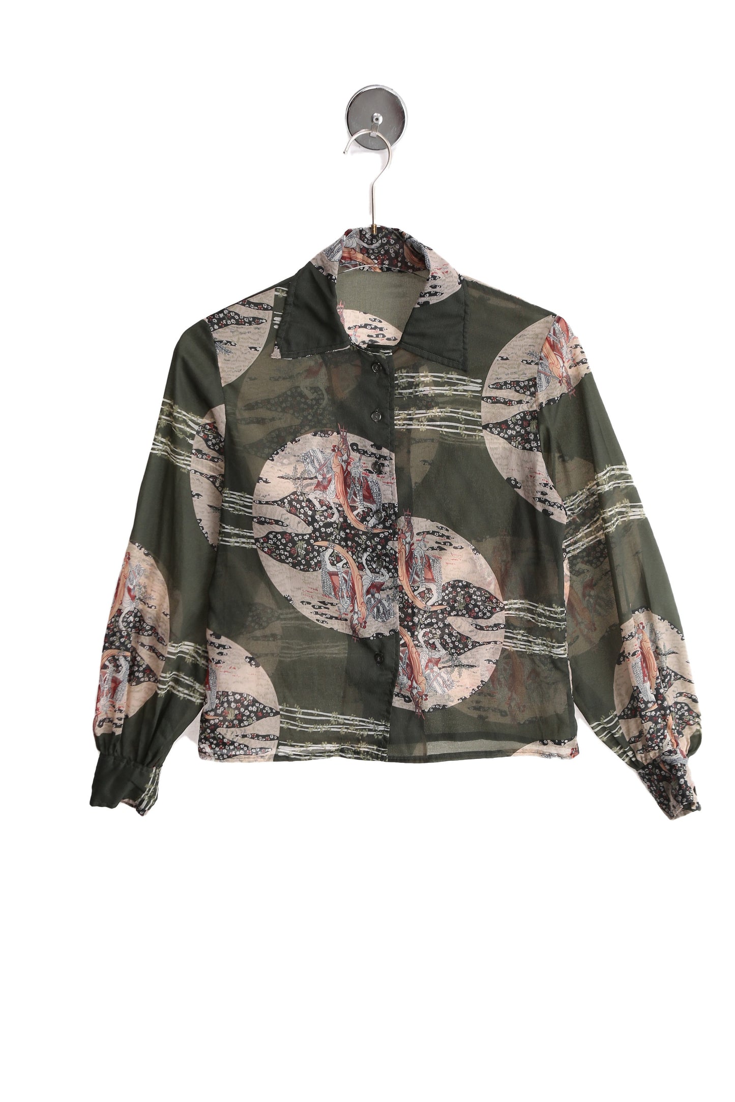 1970's Women Casual Poly Blouse