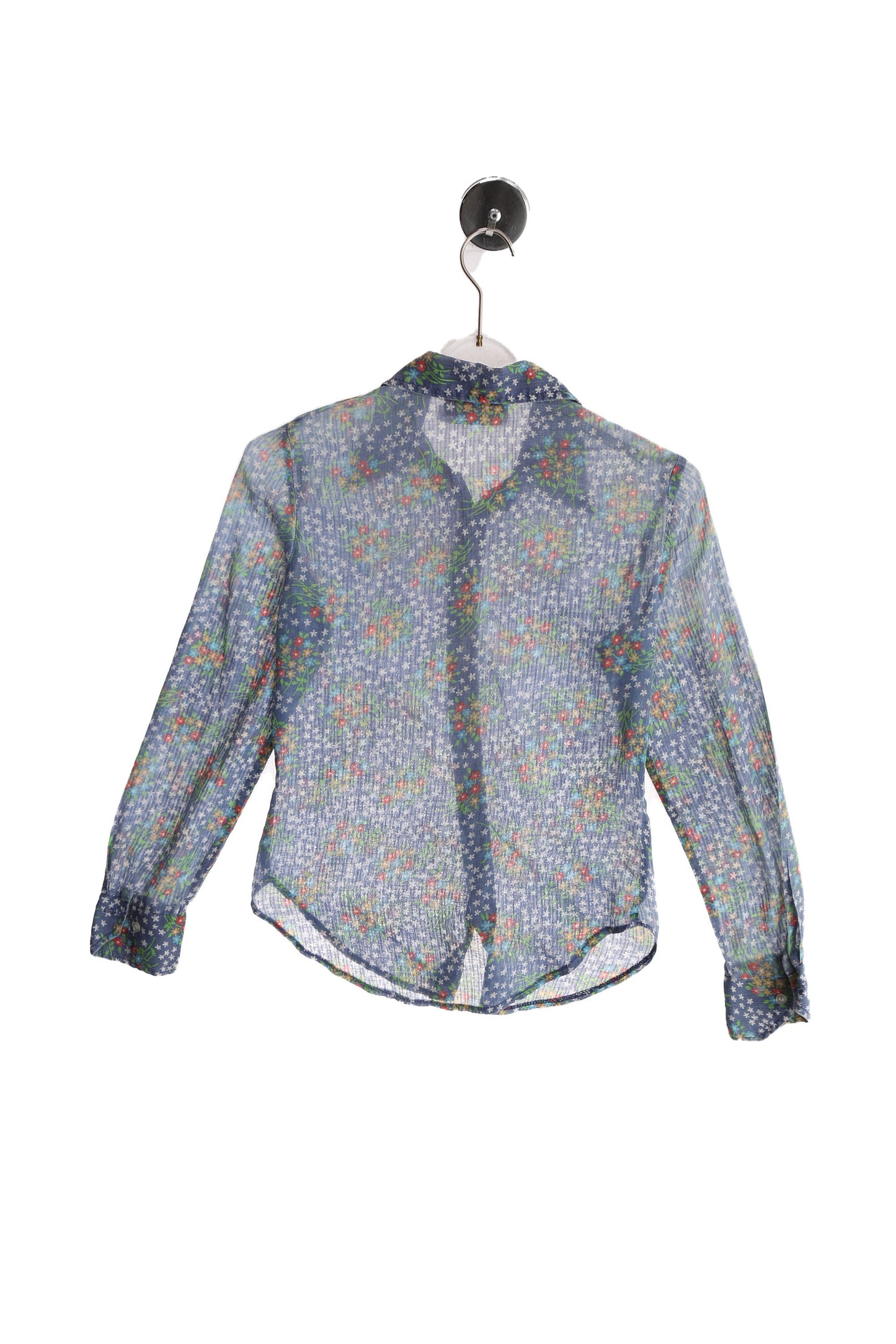 1970's Floral Print Blue Summer Top from L.A. Station by Arpeja