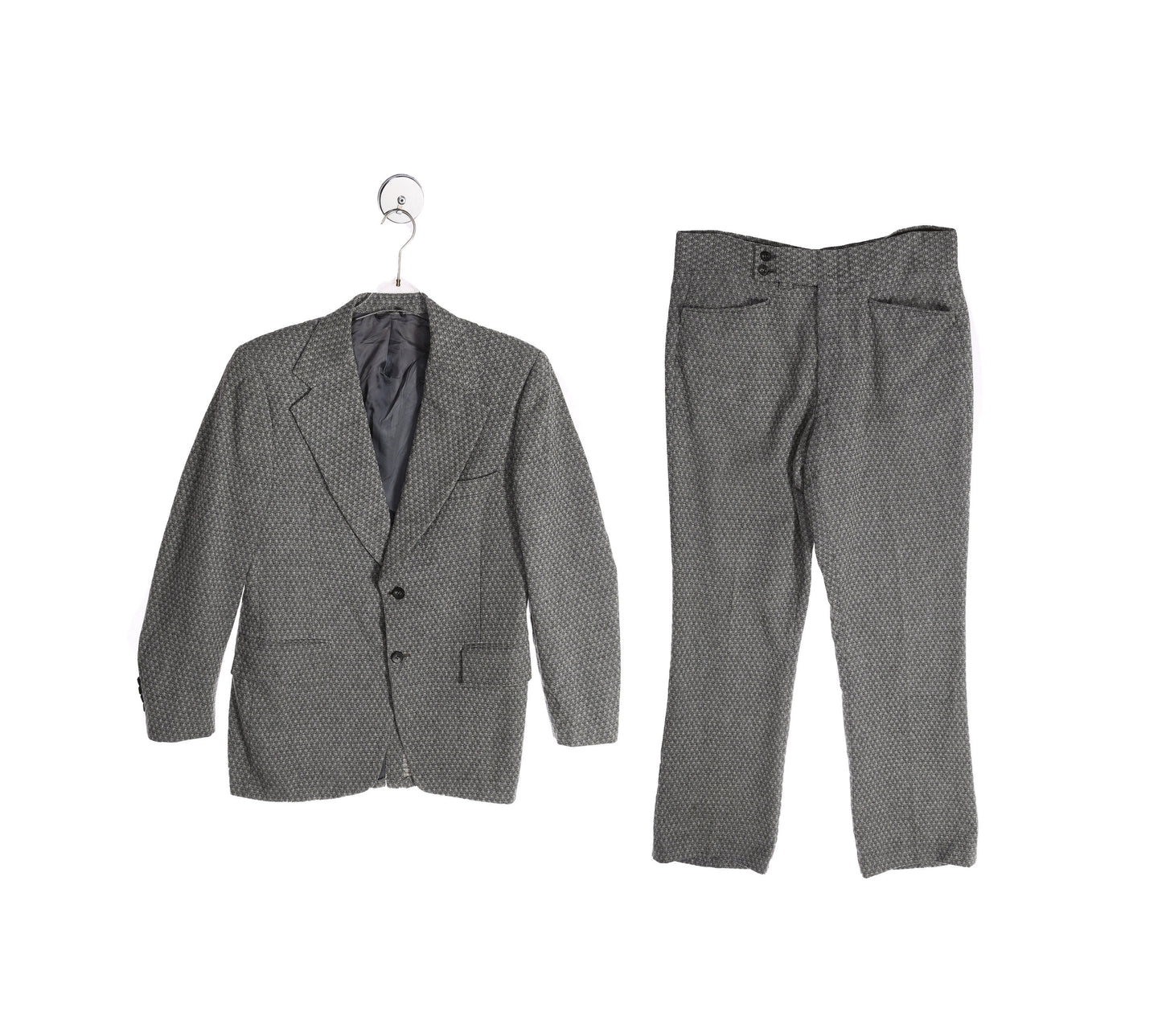 1970's Men Gray Casual Polyester Suit by Roos Atkins