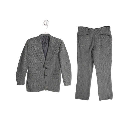 1970's Men Gray Casual Polyester Suit by Roos Atkins