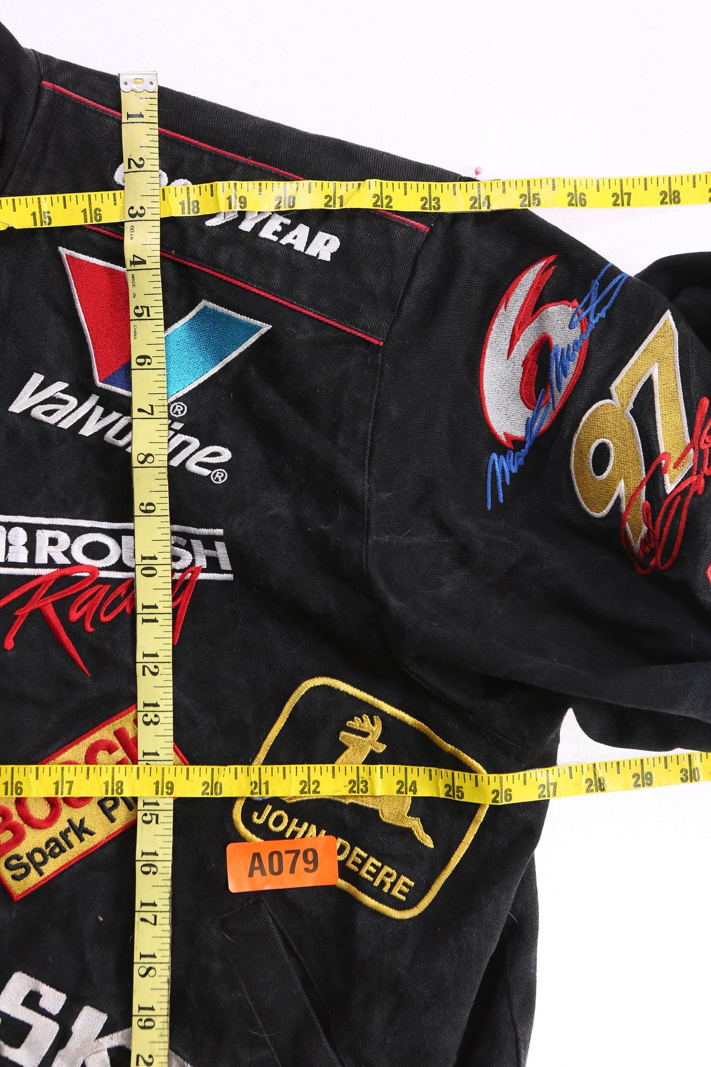 Vintage Black Racing Jacket with Racing Patches by JH Design - Estimated Era 1990's - Y2K