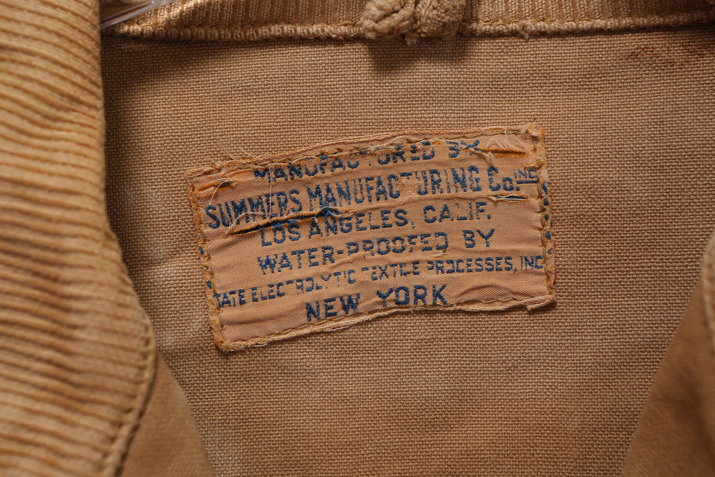 Vintage Men's Brown Canvas Hunting/Work Coverall Jacket by Summer Manufacturing Co. - Estimated Era 1940's - 1950's