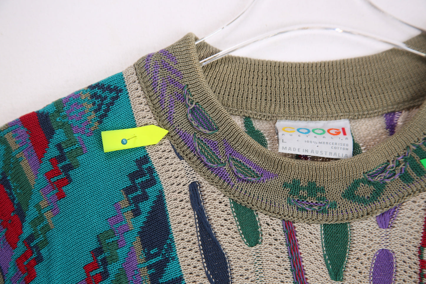 Vintage COOGI Gray Crew Neck Sweater - Estimated Era 1990's - Y2K
