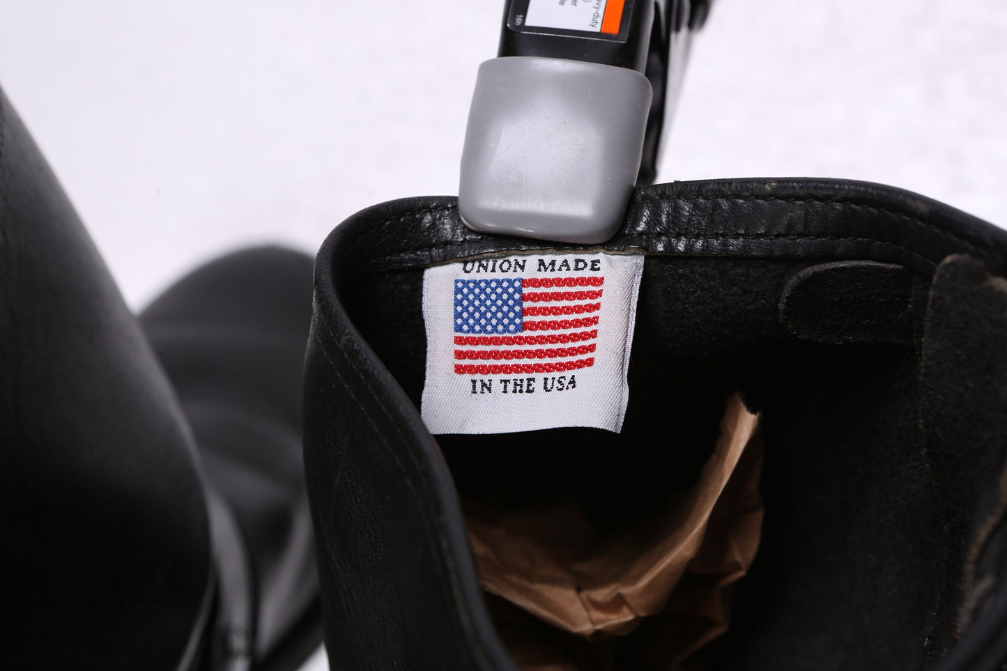 Vintage Black Engineering Boots - Made in USA - Union Made - Estimated Era 1980's - 1990's - Men's Size 11