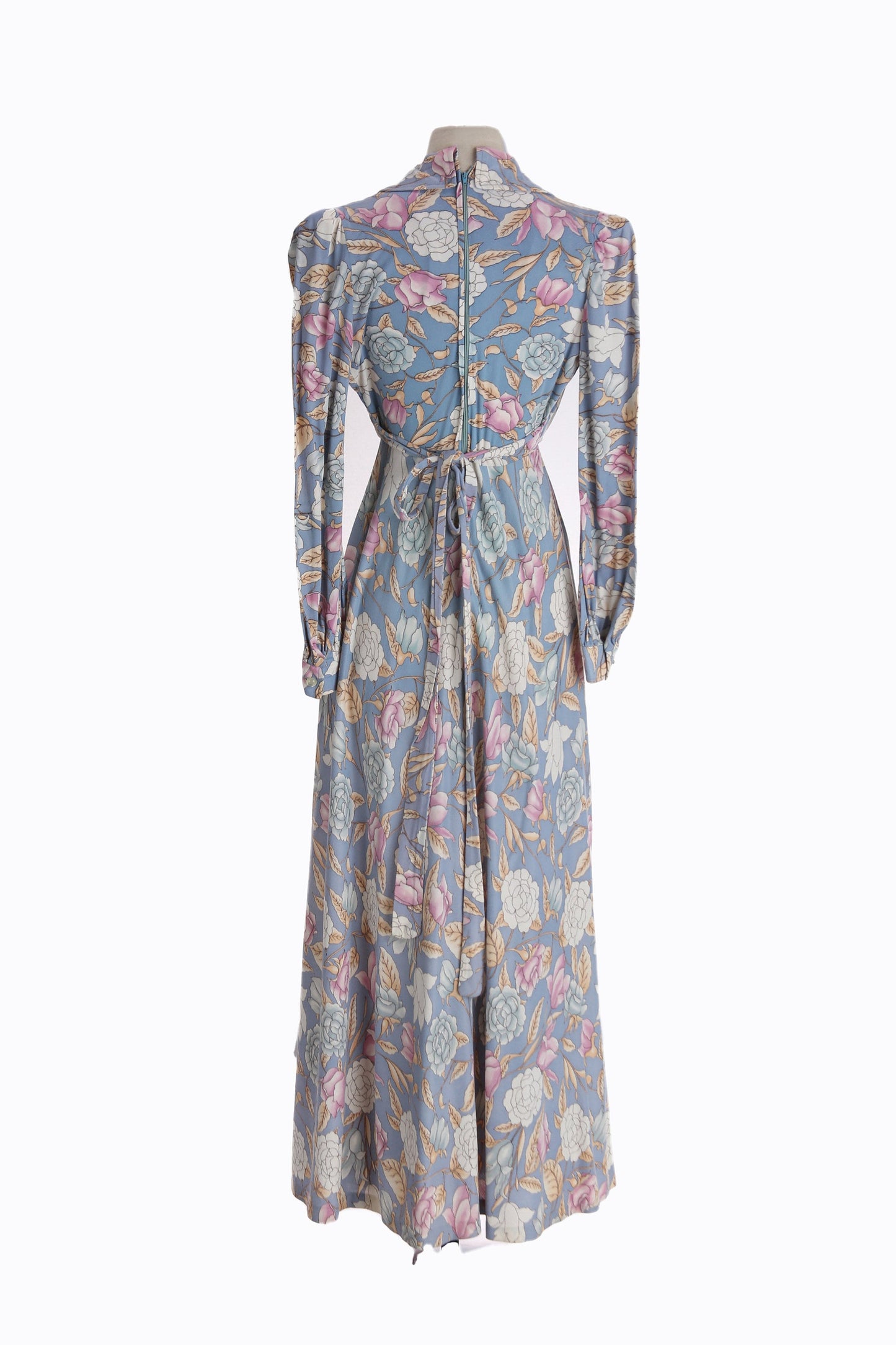 70s Women Floral Print Long Dress