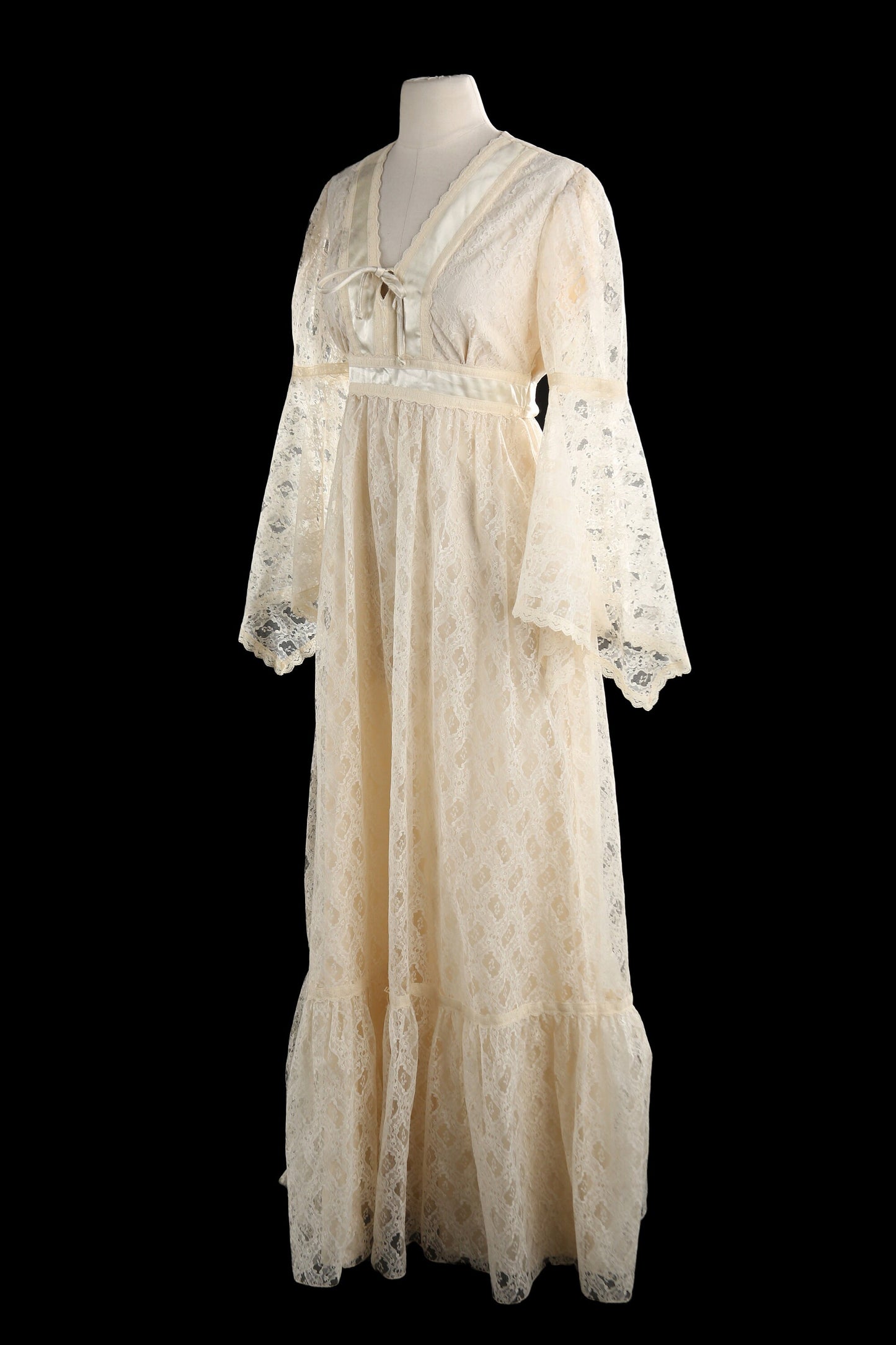 Vintage Prairie Long Sleeve Summer Boho Dress by Candi Jones - Estimated Era 1970's - 1980's