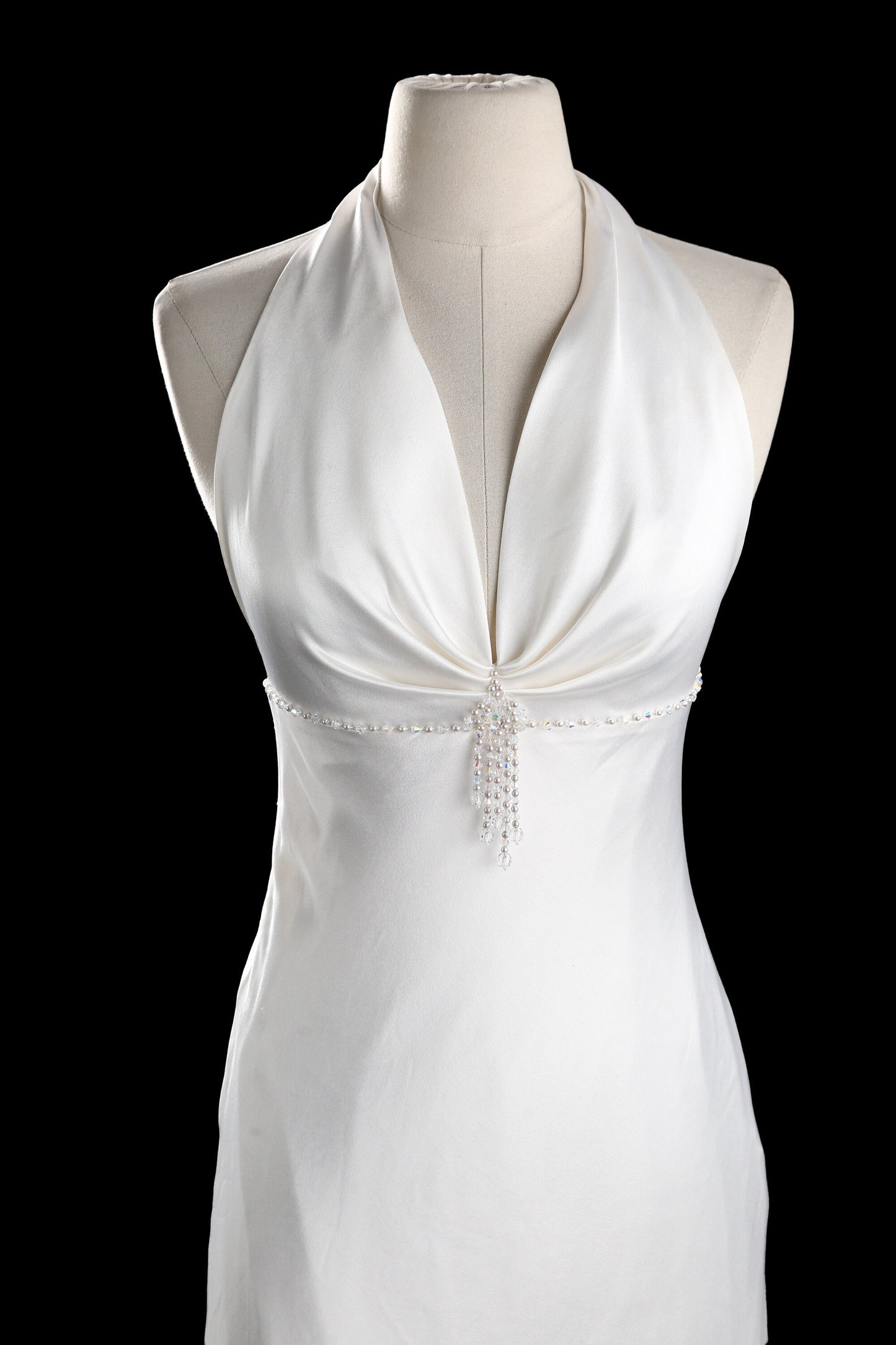 Y2K Ivory Long Halter Dress by Galina David's Bridal