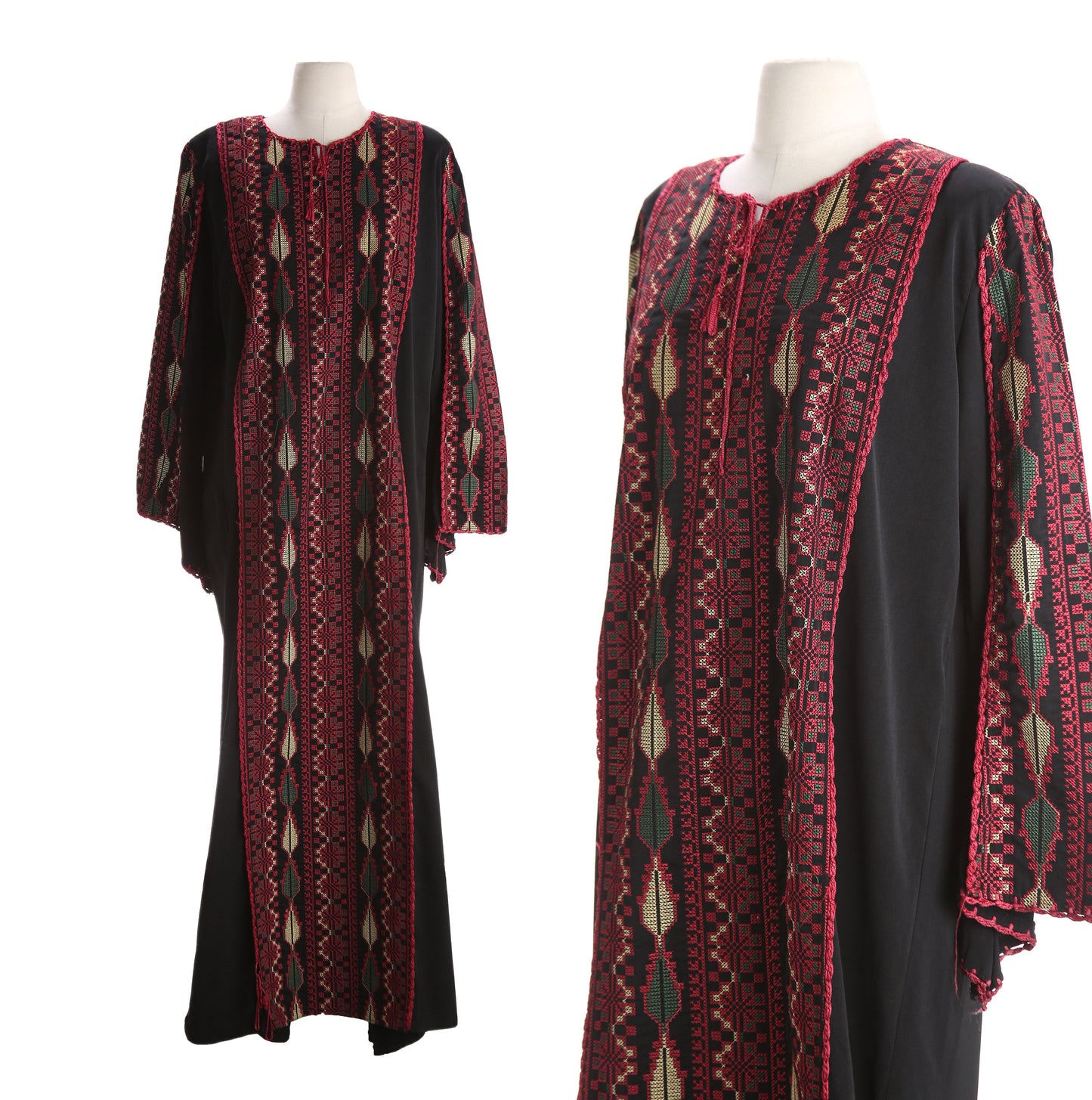 Women's Black Tunic Embroidered Dress