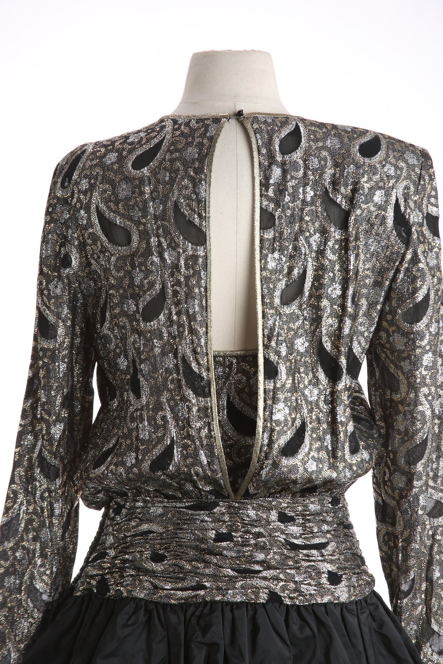 Vintage Metallic Silver Evening Dress by Albert Nipon - Vitage Size 8 - Estimated Era 1980's 1990's