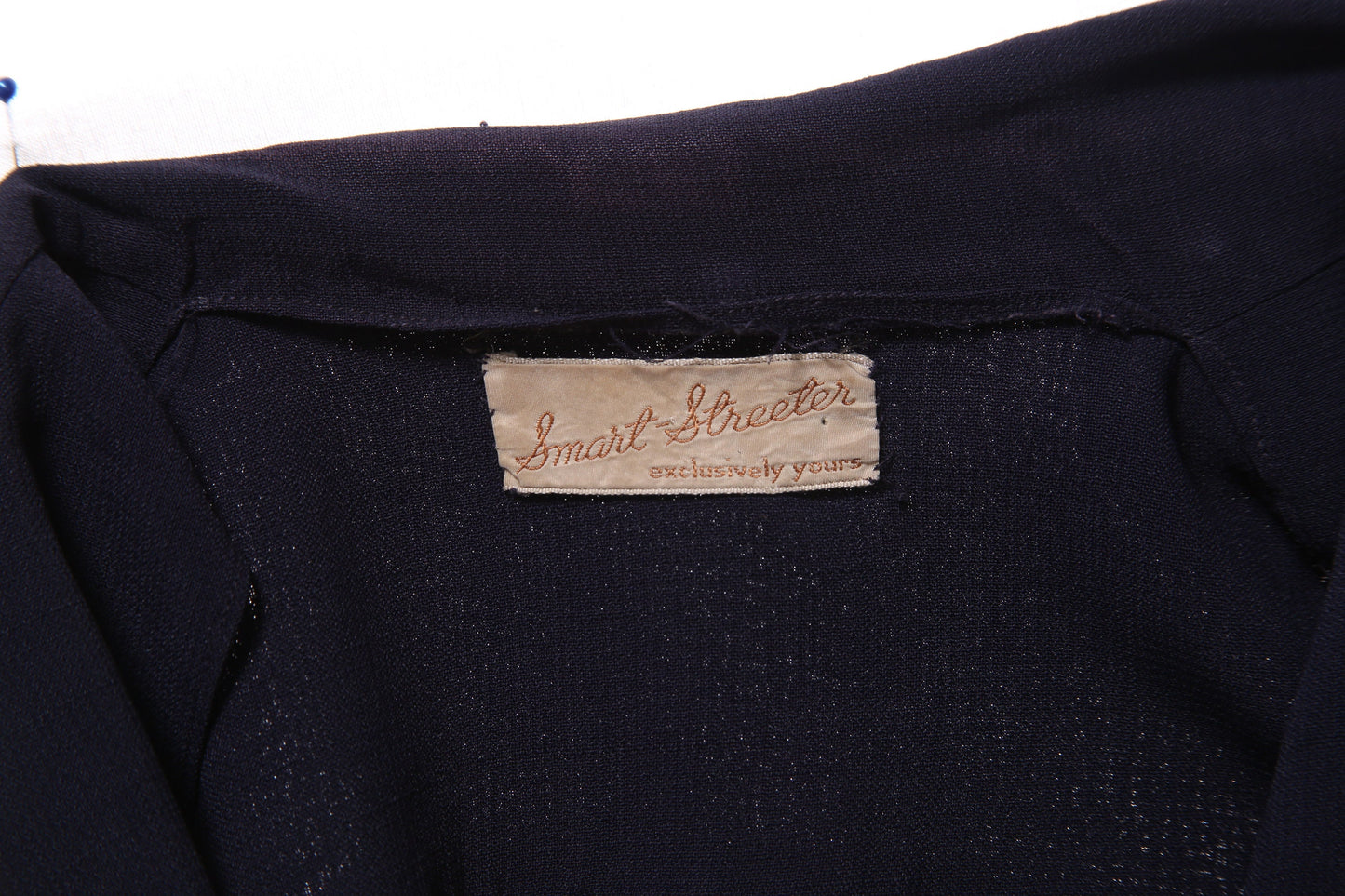 1940s Women Blue Casual Dress with Red Buttons by Smart Streeter