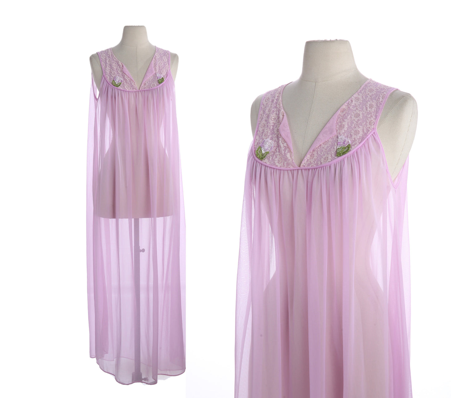 Vintage Women's Nightgown Dress - Estimated Era 1960's - 1970's
