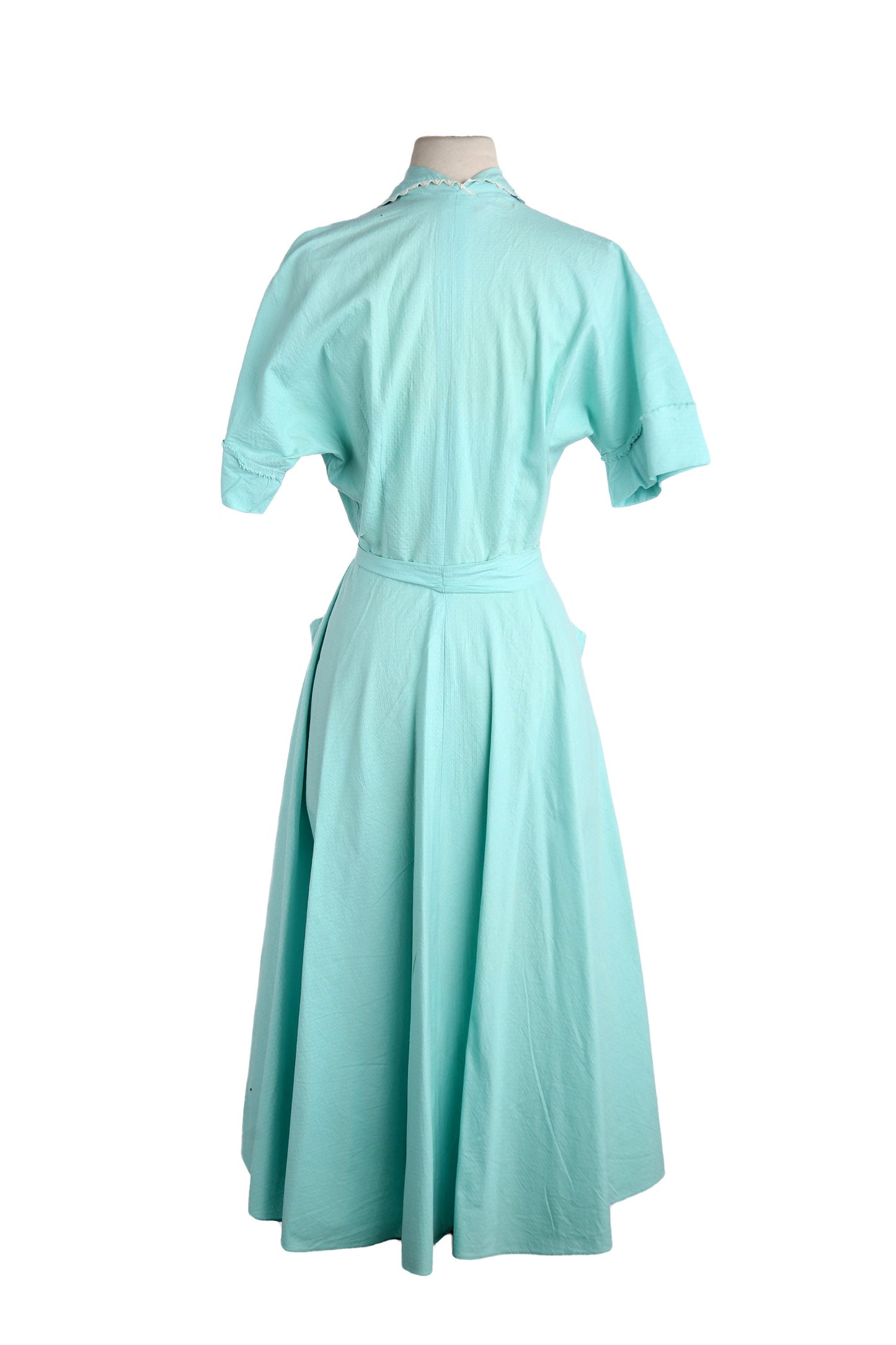 1950's Women Green Button Down Casual Dress