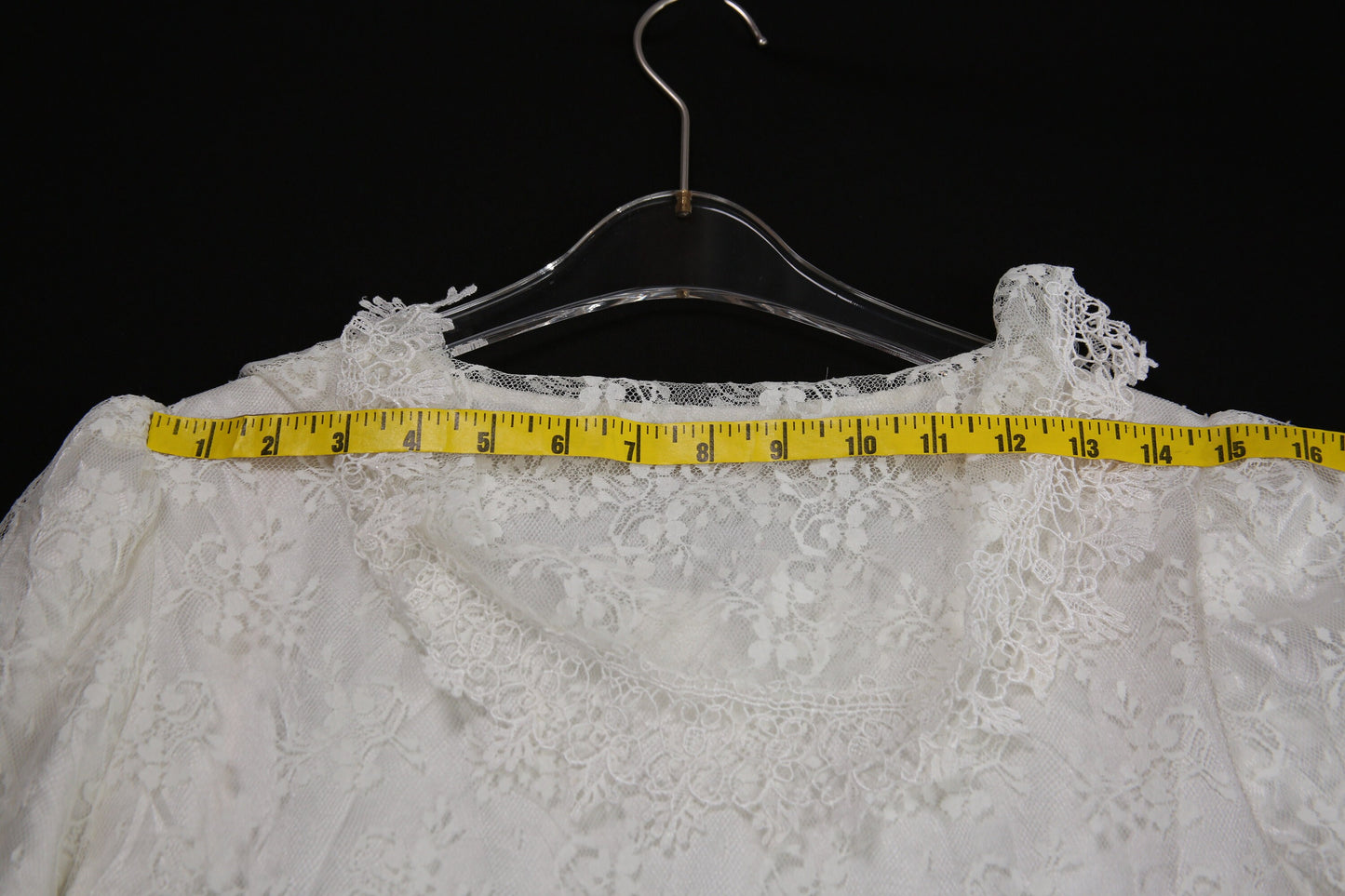 Vintage Scott McClintock White Lace Shorts Sleeve - Estimated Era 1980's - 1990's