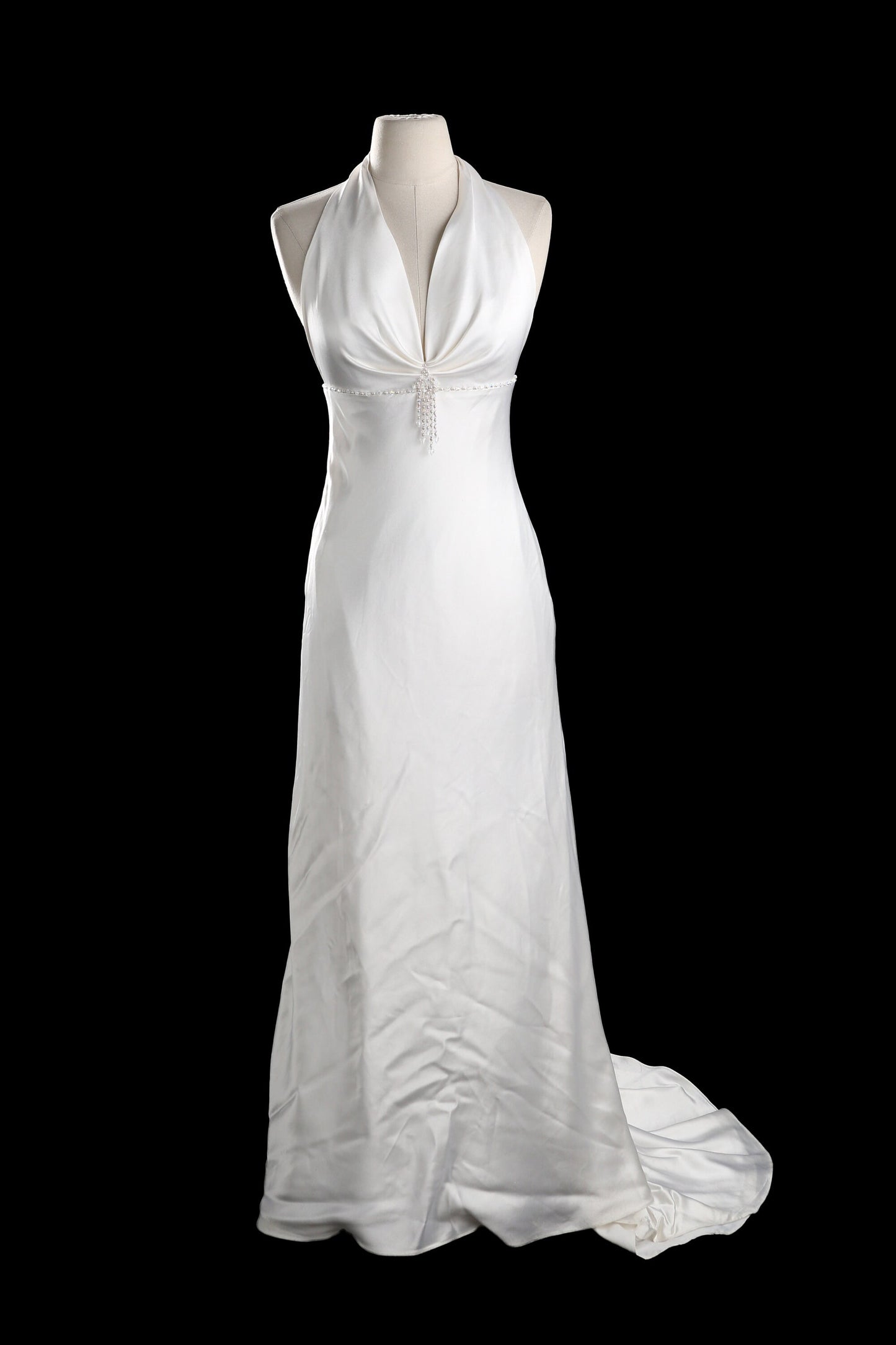 Y2K Ivory Long Halter Dress by Galina David's Bridal