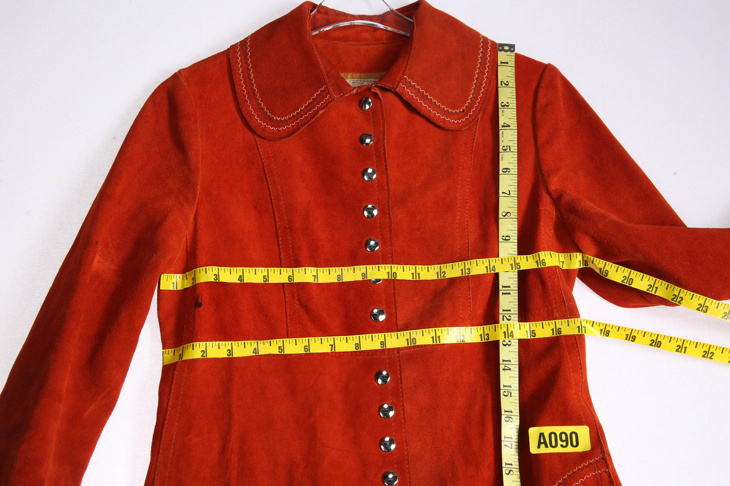 Vintage Women's Orange Suede Coat by Cassy Jack - Made in Canada - - Estimated Era 1960's - 1970's