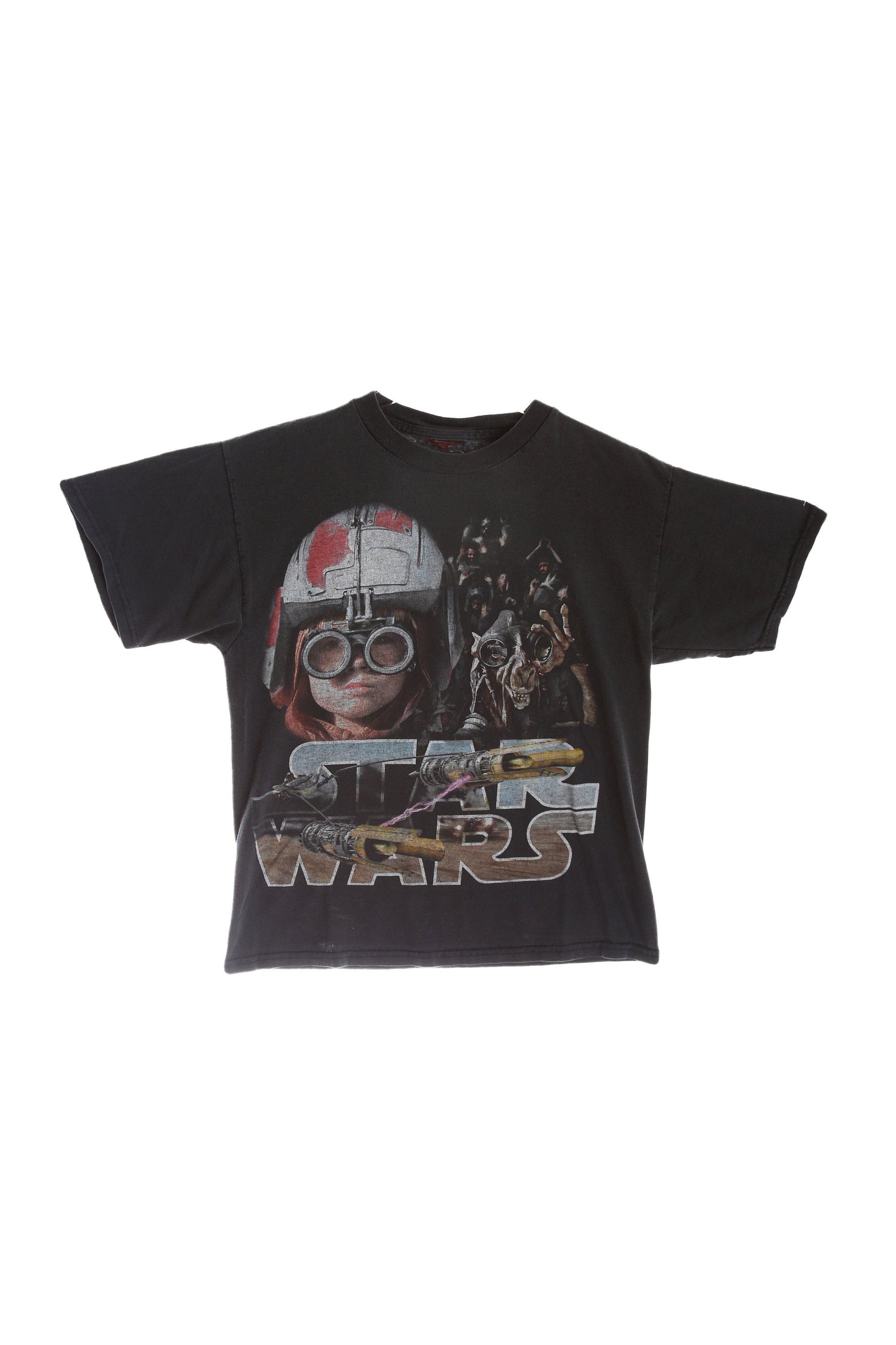 Y2K Star Wars Black Graphic T-shirt Anakin Skywalker Racing Pod