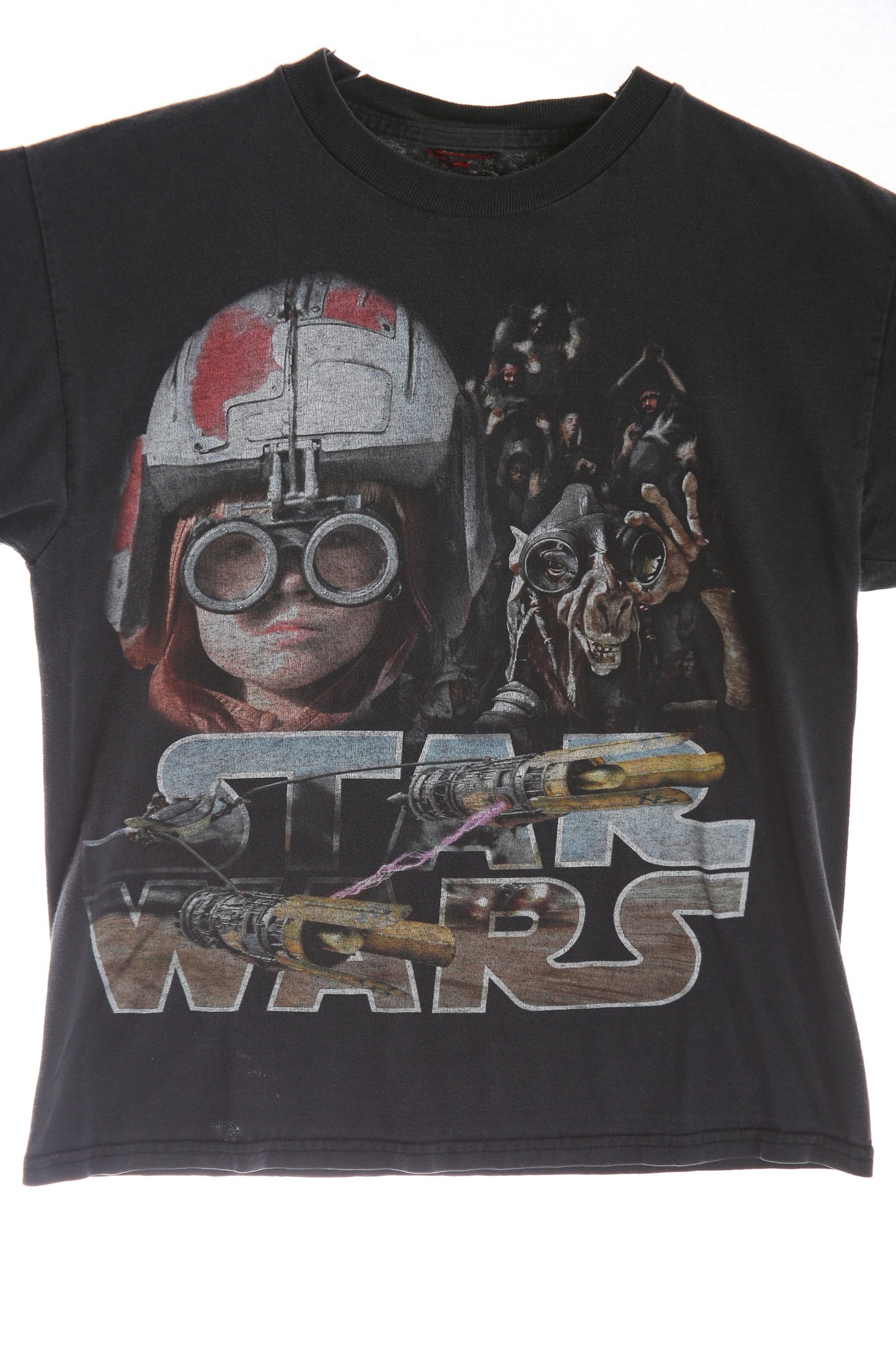 Y2K Star Wars Black Graphic T-shirt Anakin Skywalker Racing Pod