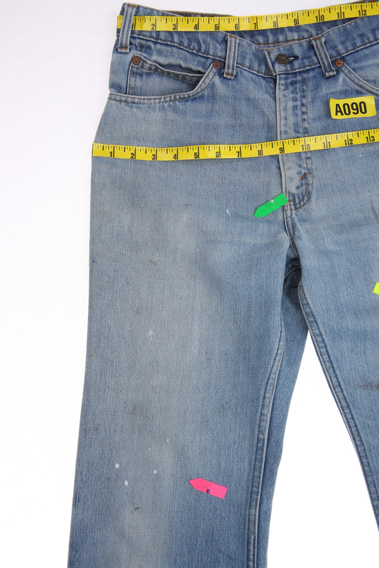 Vintage 517 Levis Denim Pants - Orange Tab - Light Wash - Estimated Era 70s - 80s