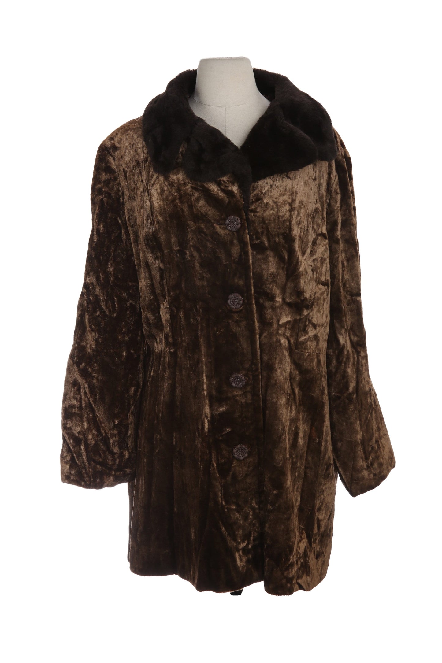 Vintage Women's Brown Winter Coat - Estimated Era 1960's - 1970's