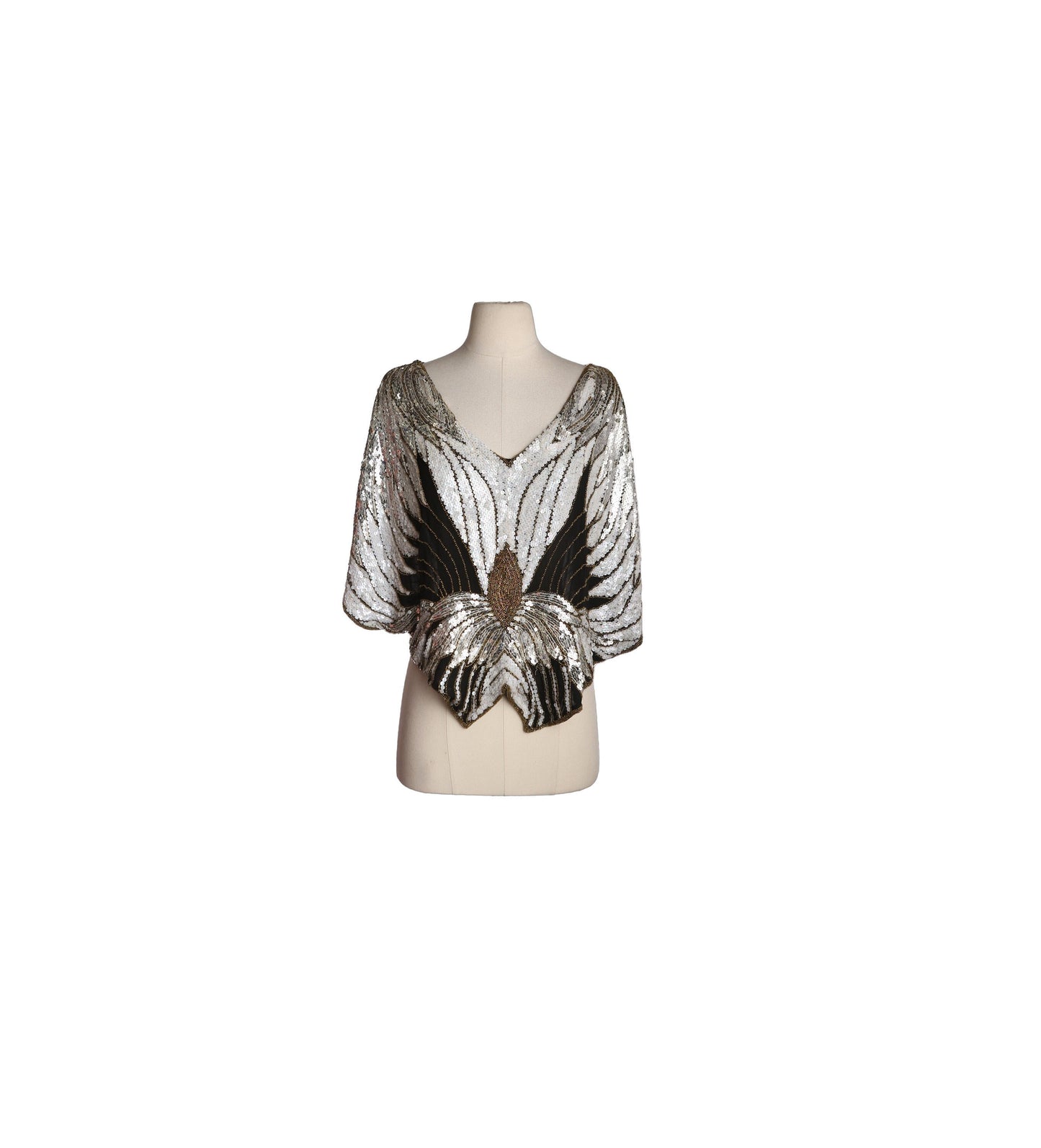 Vintage Women's White Sequin Sleeveless Blouse Sleeveless by SHO MAX New York
