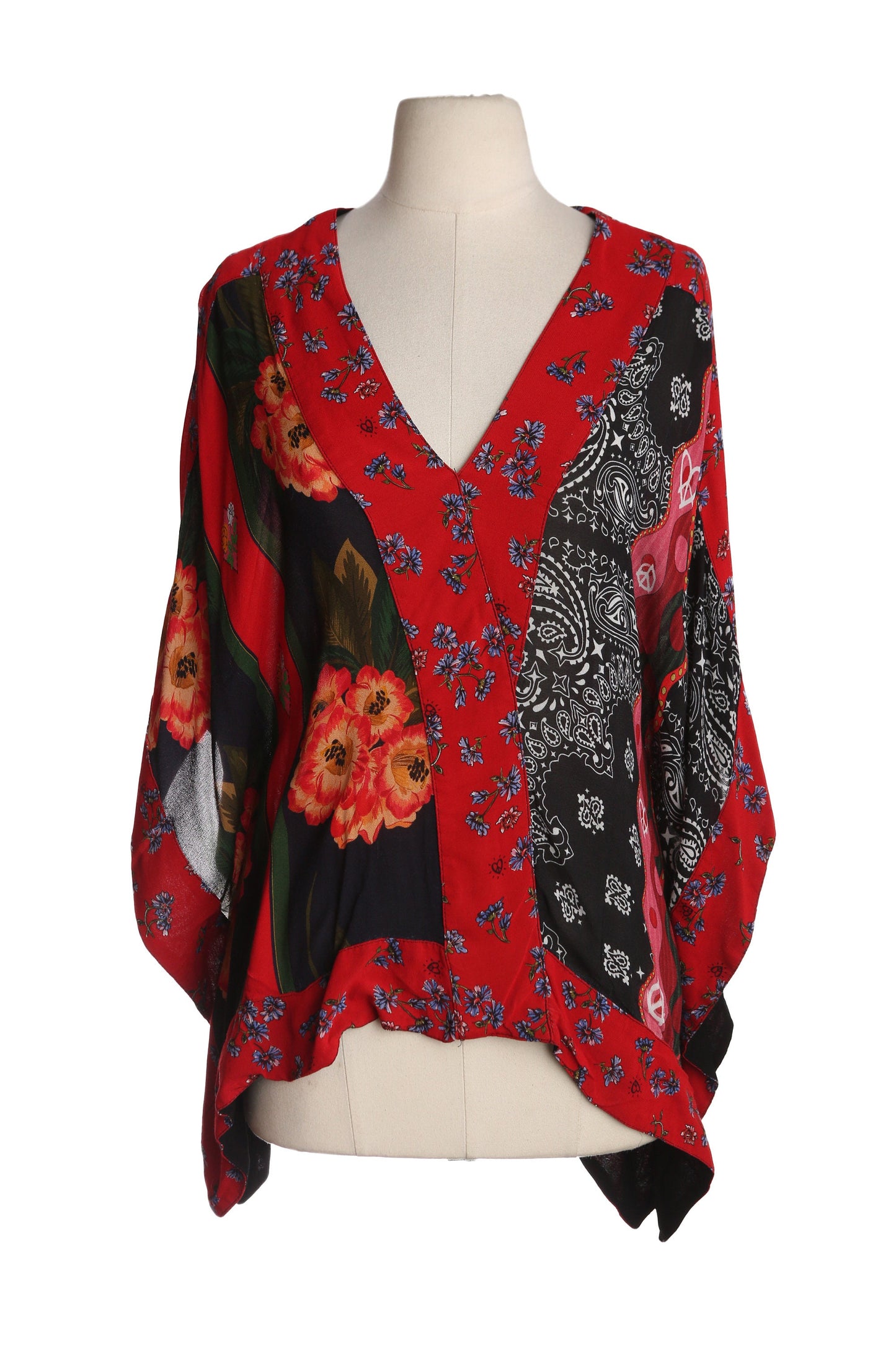 Y2K Women's Patchwork Scarf Sleeveless Blouse