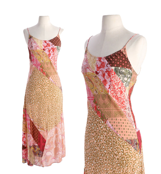 Y2K Women Patchwork Print Long Summer Casual Dress