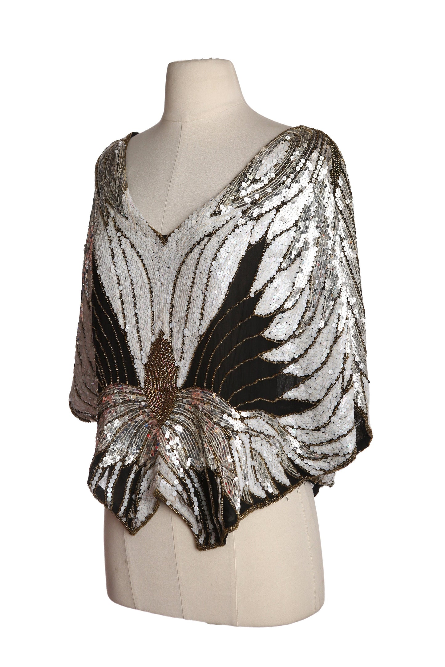 Vintage Women's White Sequin Sleeveless Blouse Sleeveless by SHO MAX New York