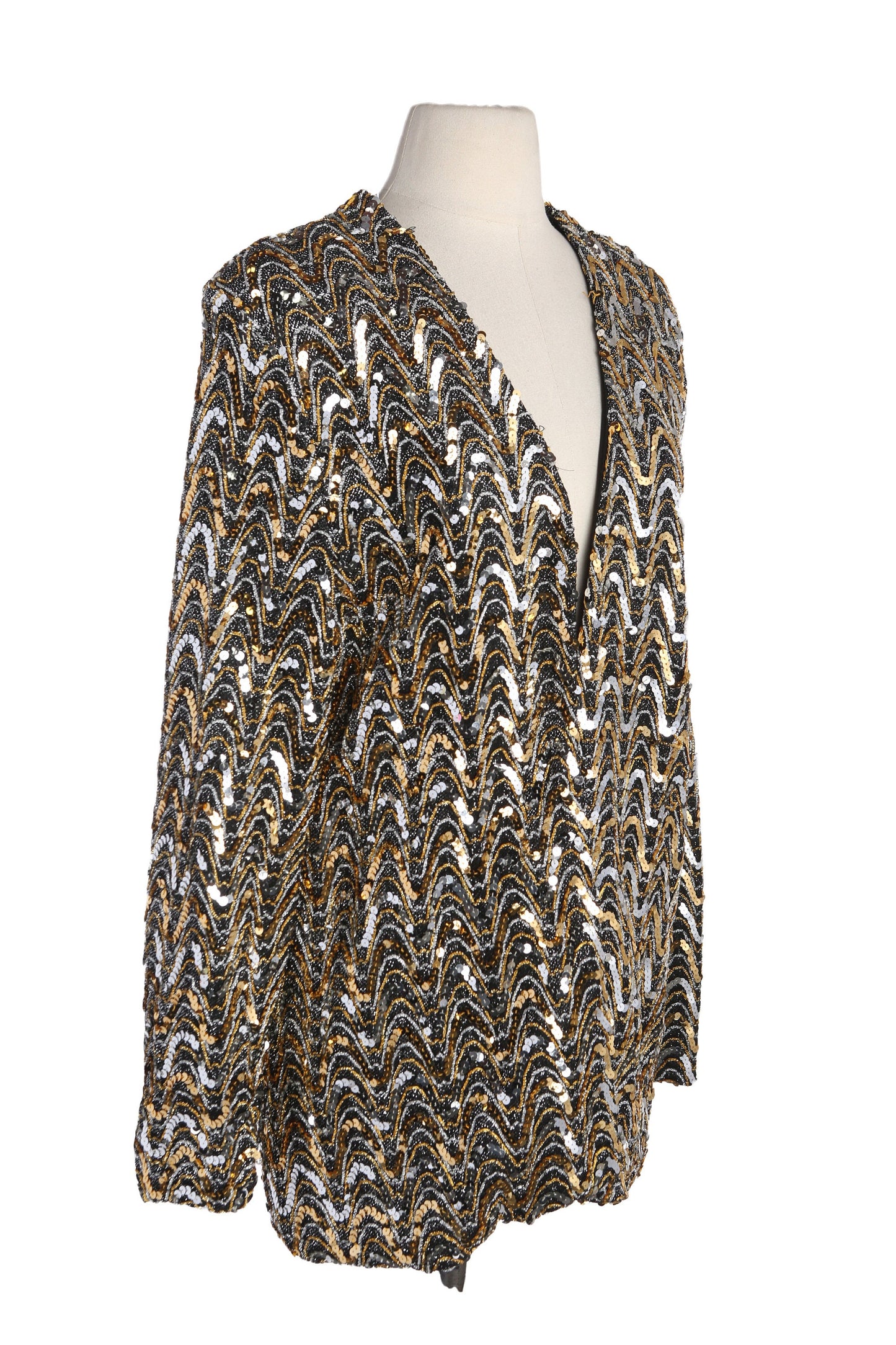 Vintage Women's Golden Sequin Jacket by Teddi For Lady Winn - Estimated Era 1980's - 1990's