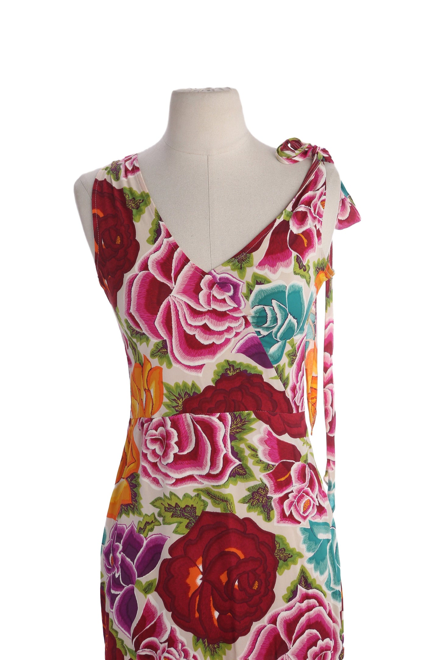 Y2K Women red Floral Print Casual/Summer Dress by Princess Charlotte - USA Size 4