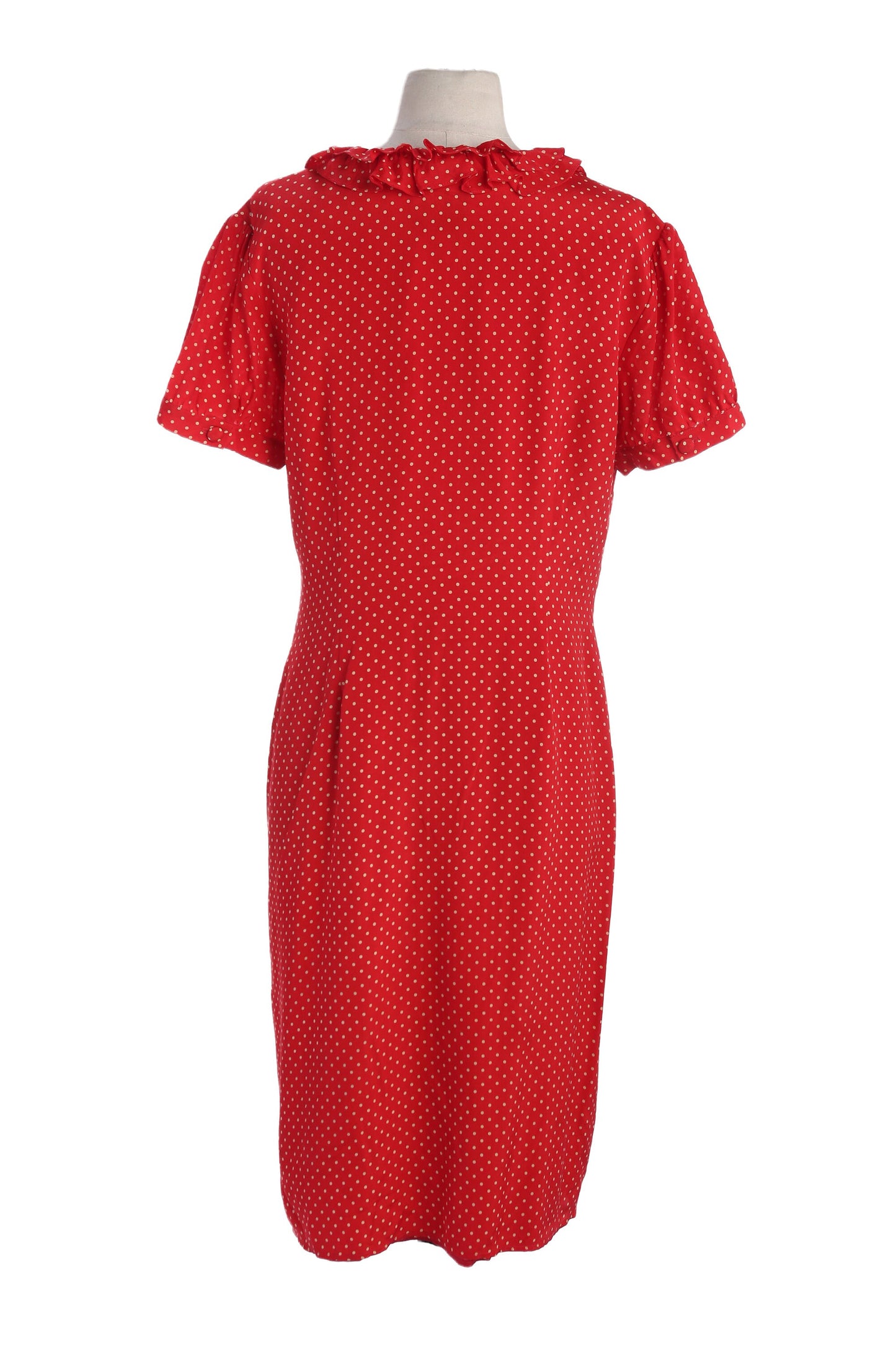 Y2K Women's White Polka Dot Print Red Casual Dress by Bigio Collection