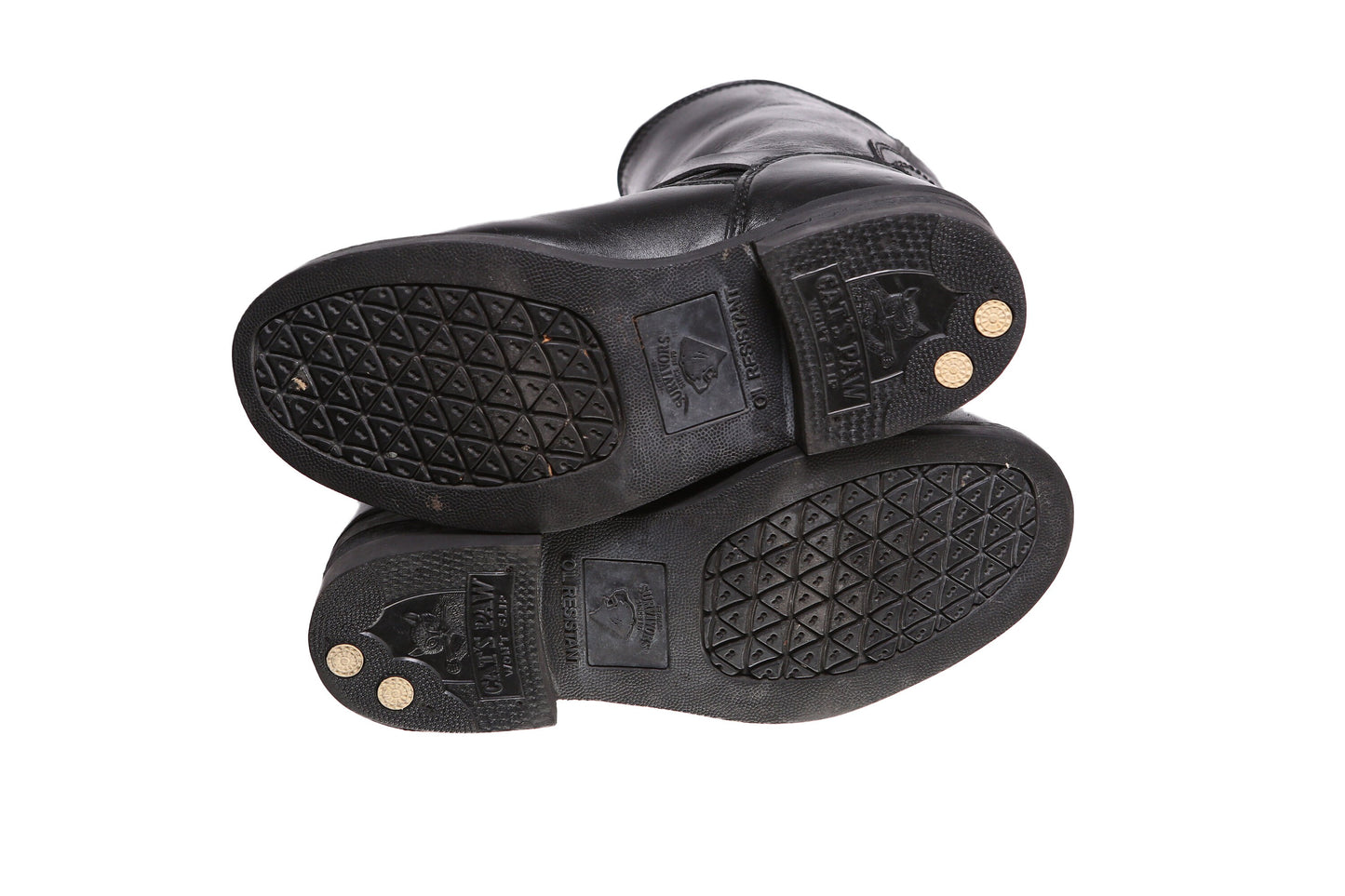 Men's Black Leather Engineering Boots - Size 7 1/2