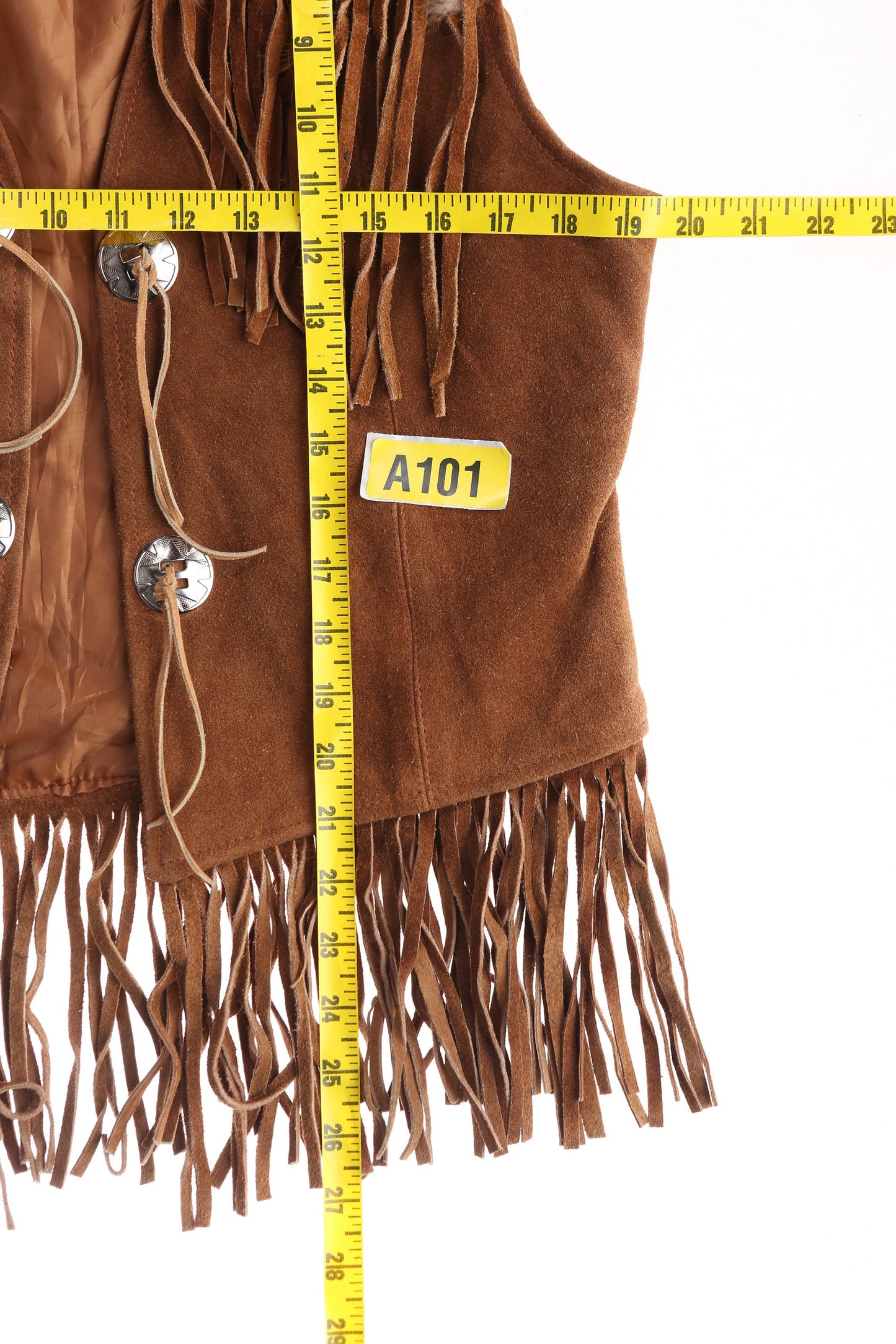 Women Brown Suede Fringed Western Vest by Dreamapparel