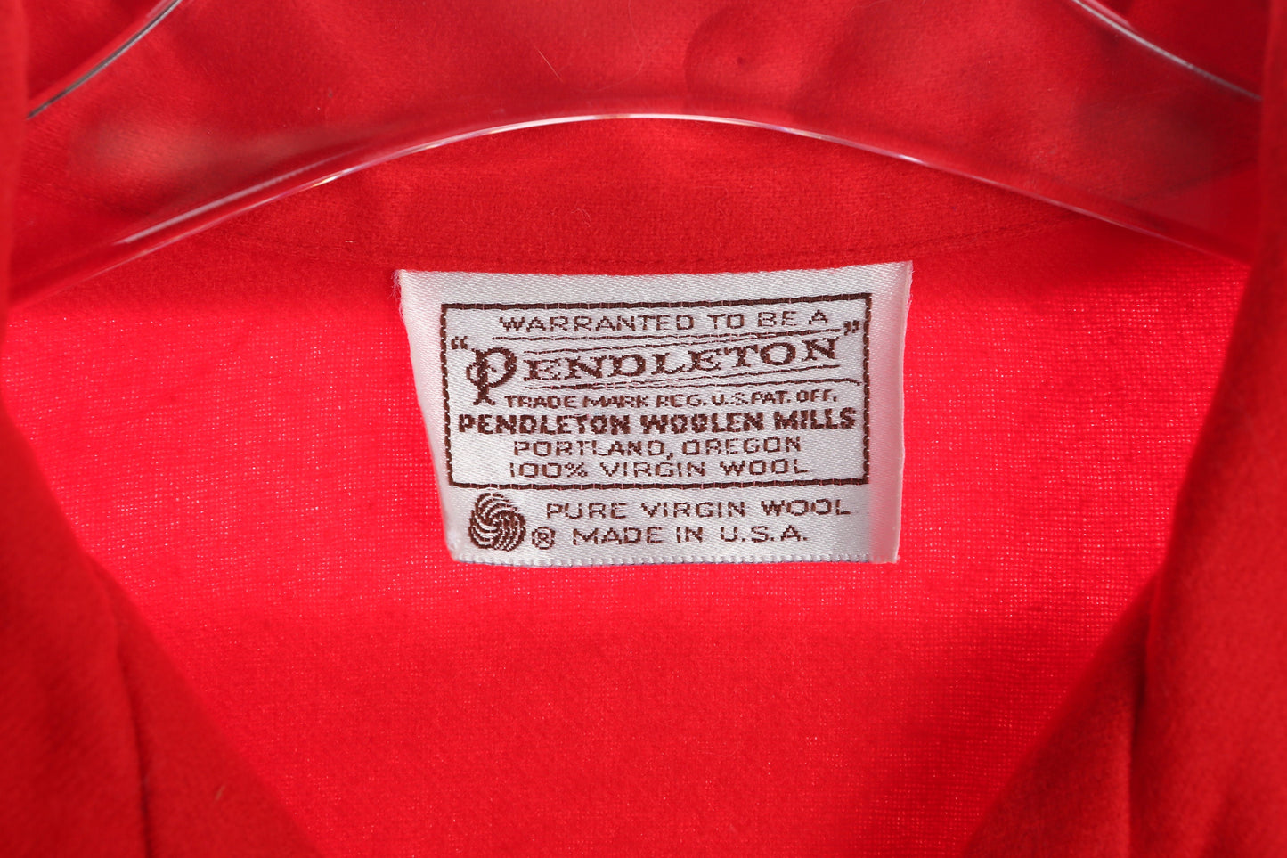 Vintage Women's red Pendleton Blouse - Made in USA - 100% Virgin Wool -