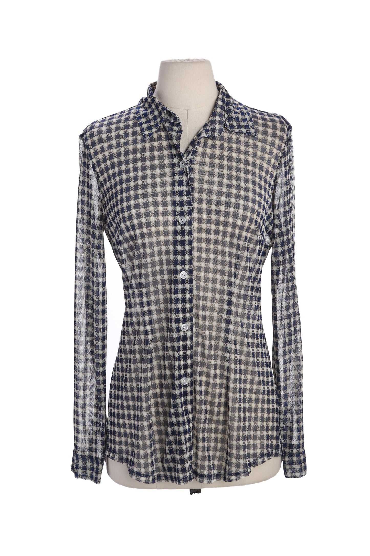 Y2K Women Plaid Sheer Casual Top by Cabi