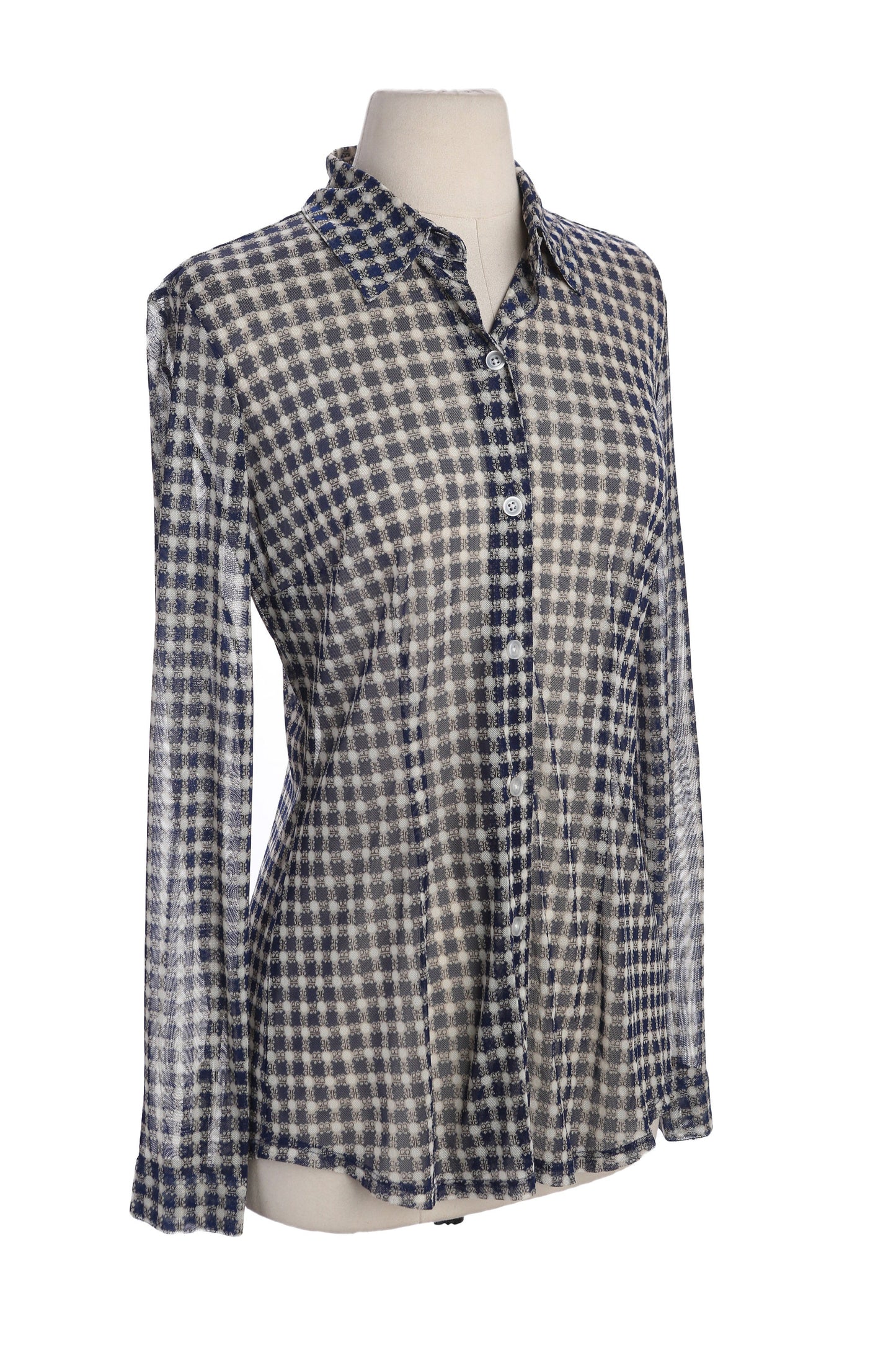 Y2K Women Plaid Sheer Casual Top by Cabi